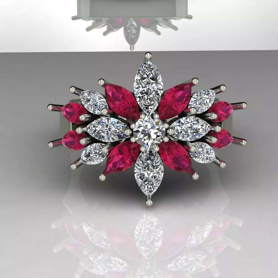 Luxurious Marquise Stone Ring 3D print model