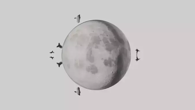 Cartoon Moon model 3D model