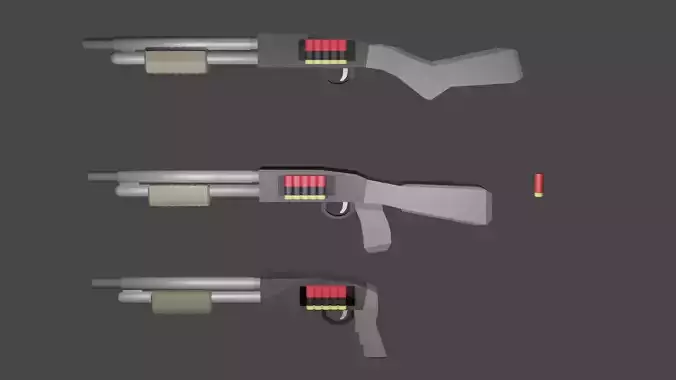 LOW-POLY SHOTGUN MODEL FOR GAME