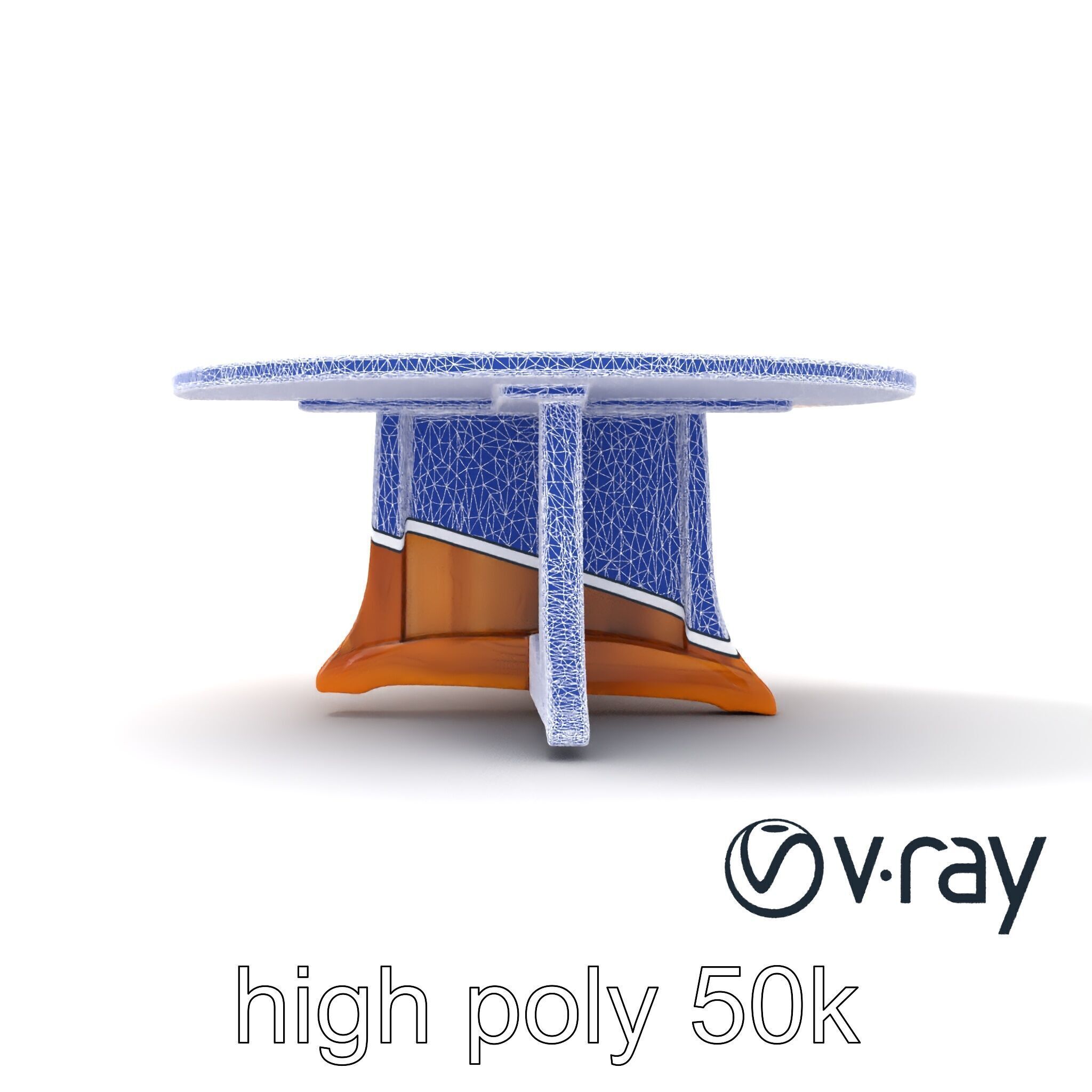Round Wooden Dining Table model pack Low-poly 3D model_33