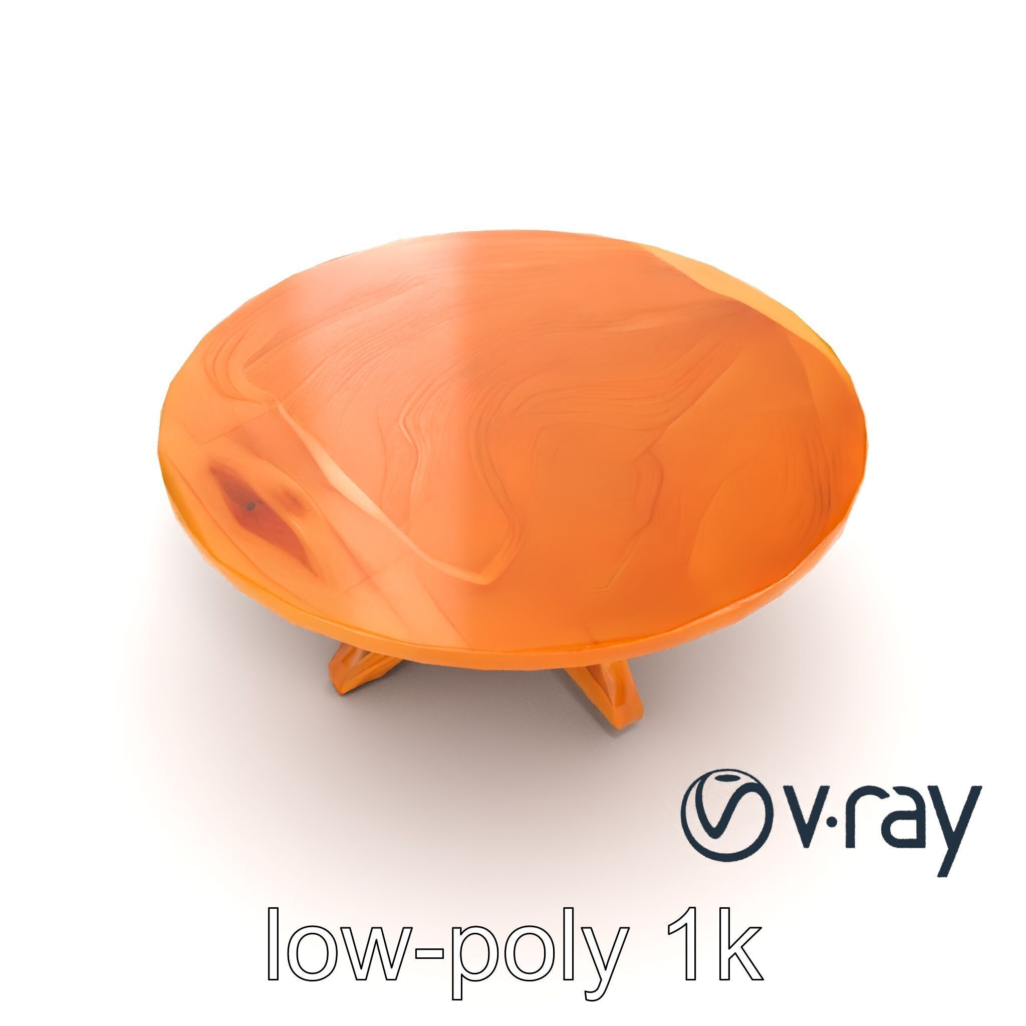 Round Wooden Dining Table model pack Low-poly 3D model_16