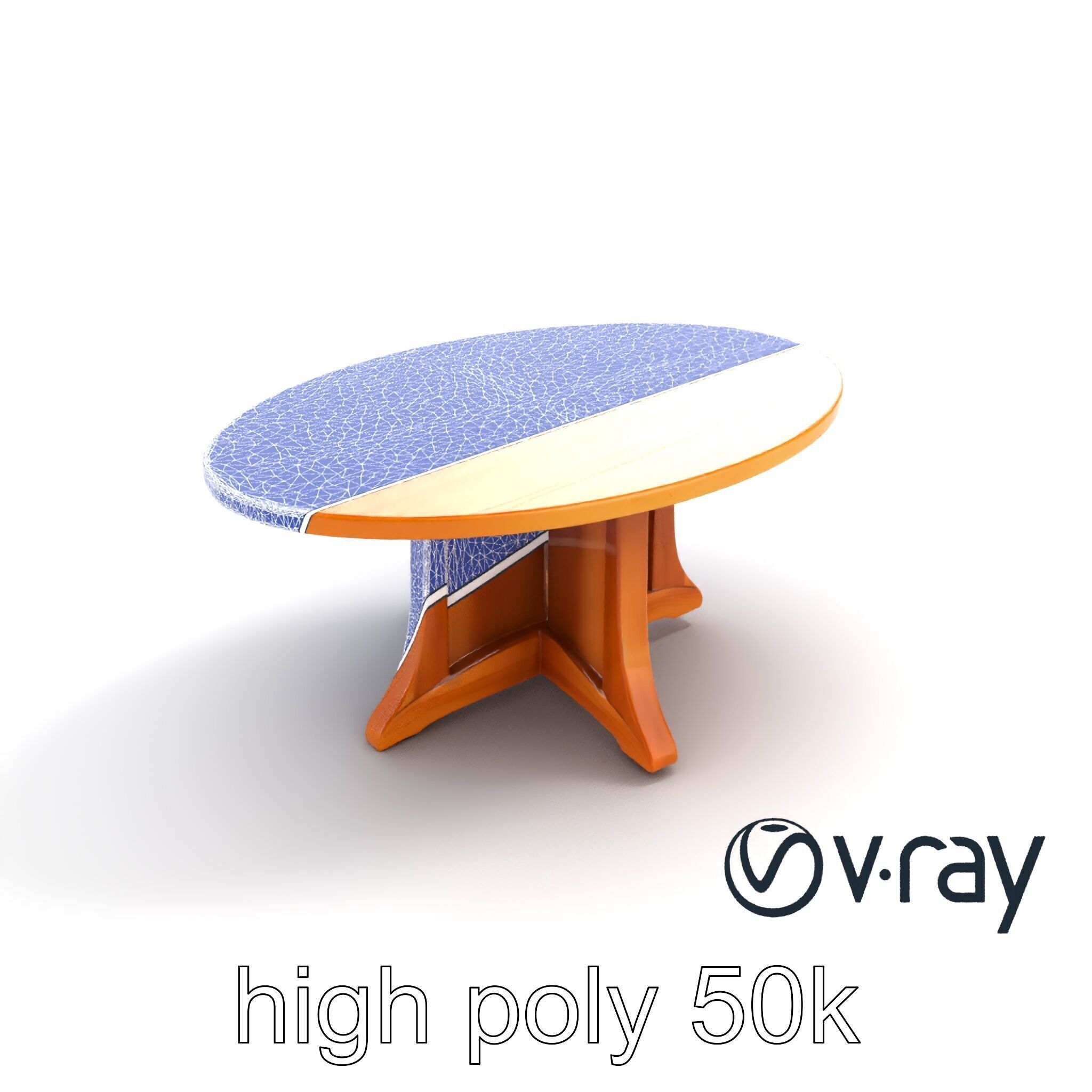 Round Wooden Dining Table model pack Low-poly 3D model_30