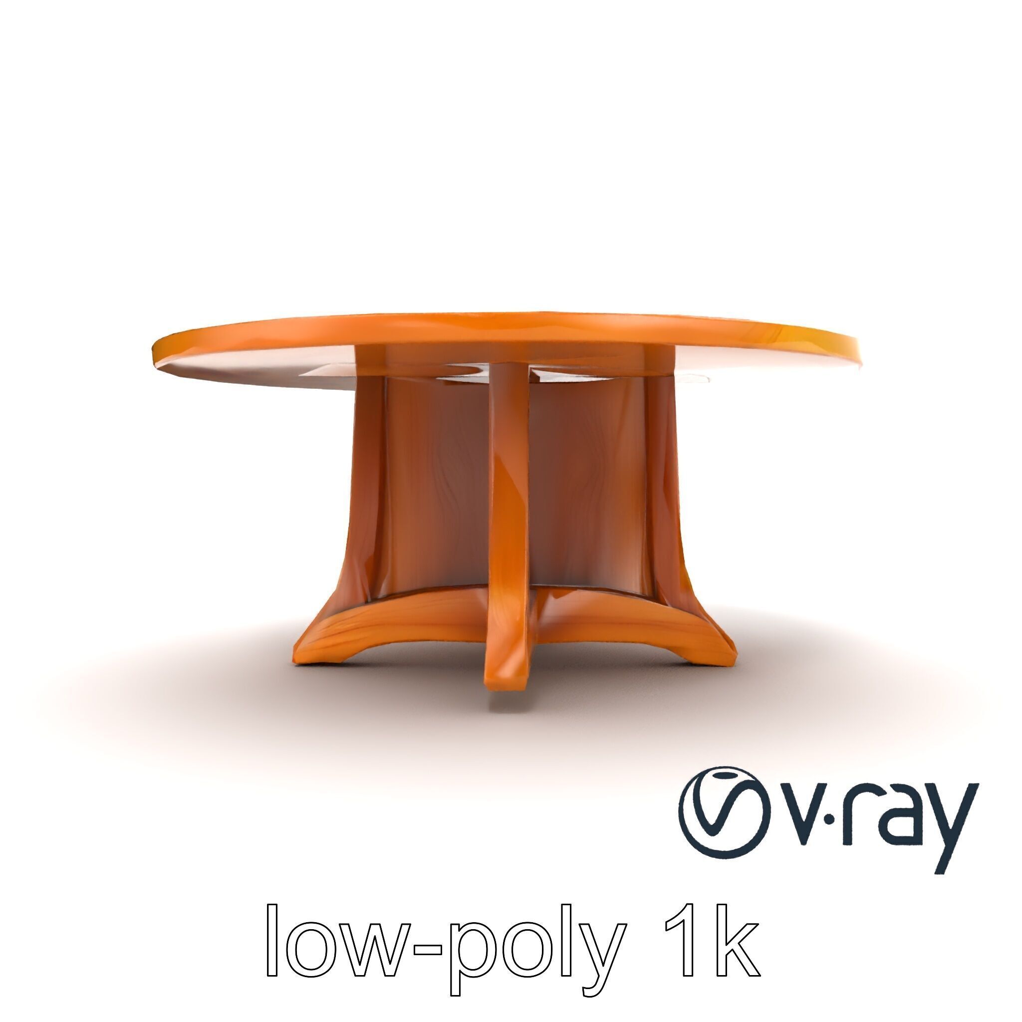 Round Wooden Dining Table model pack Low-poly 3D model_24