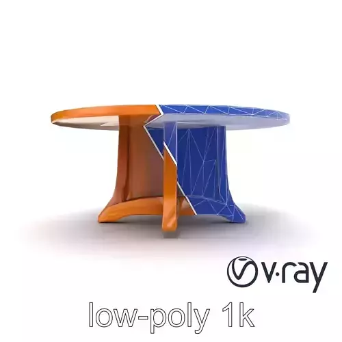 Round Wooden Dining Table model pack