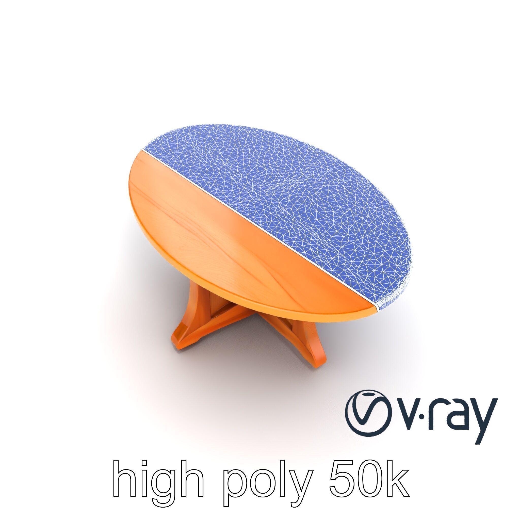 Round Wooden Dining Table model pack Low-poly 3D model_22