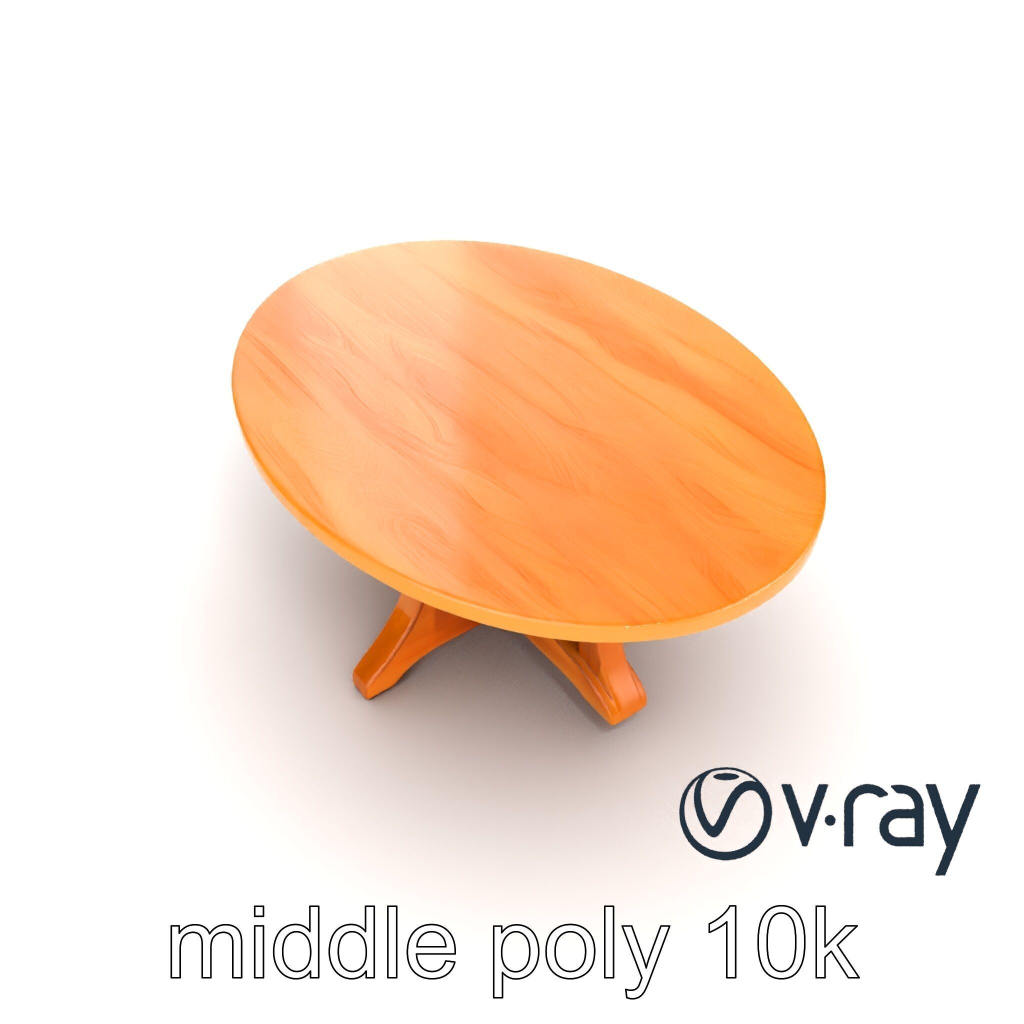 Round Wooden Dining Table model pack Low-poly 3D model_14