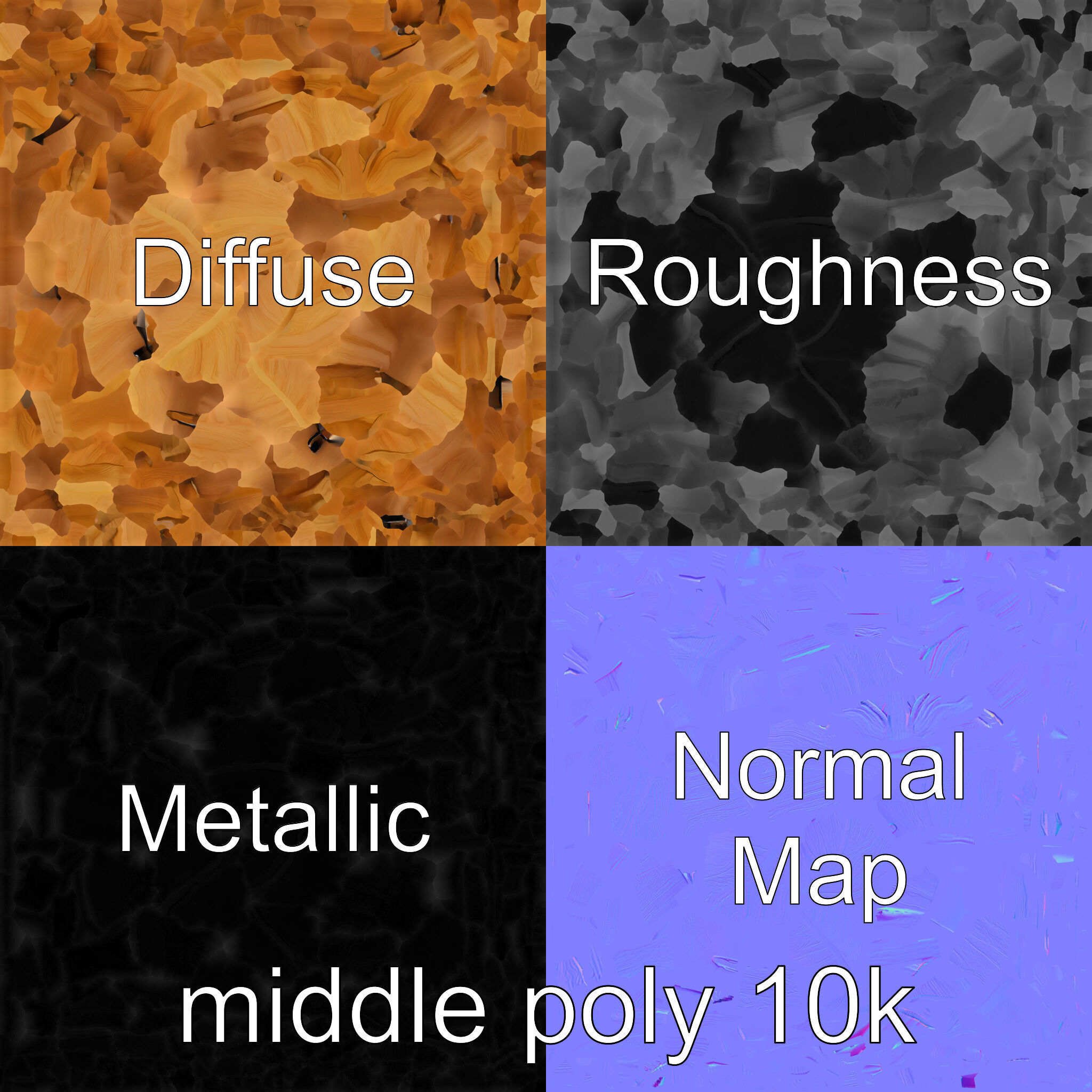 Round Wooden Dining Table model pack Low-poly 3D model_4