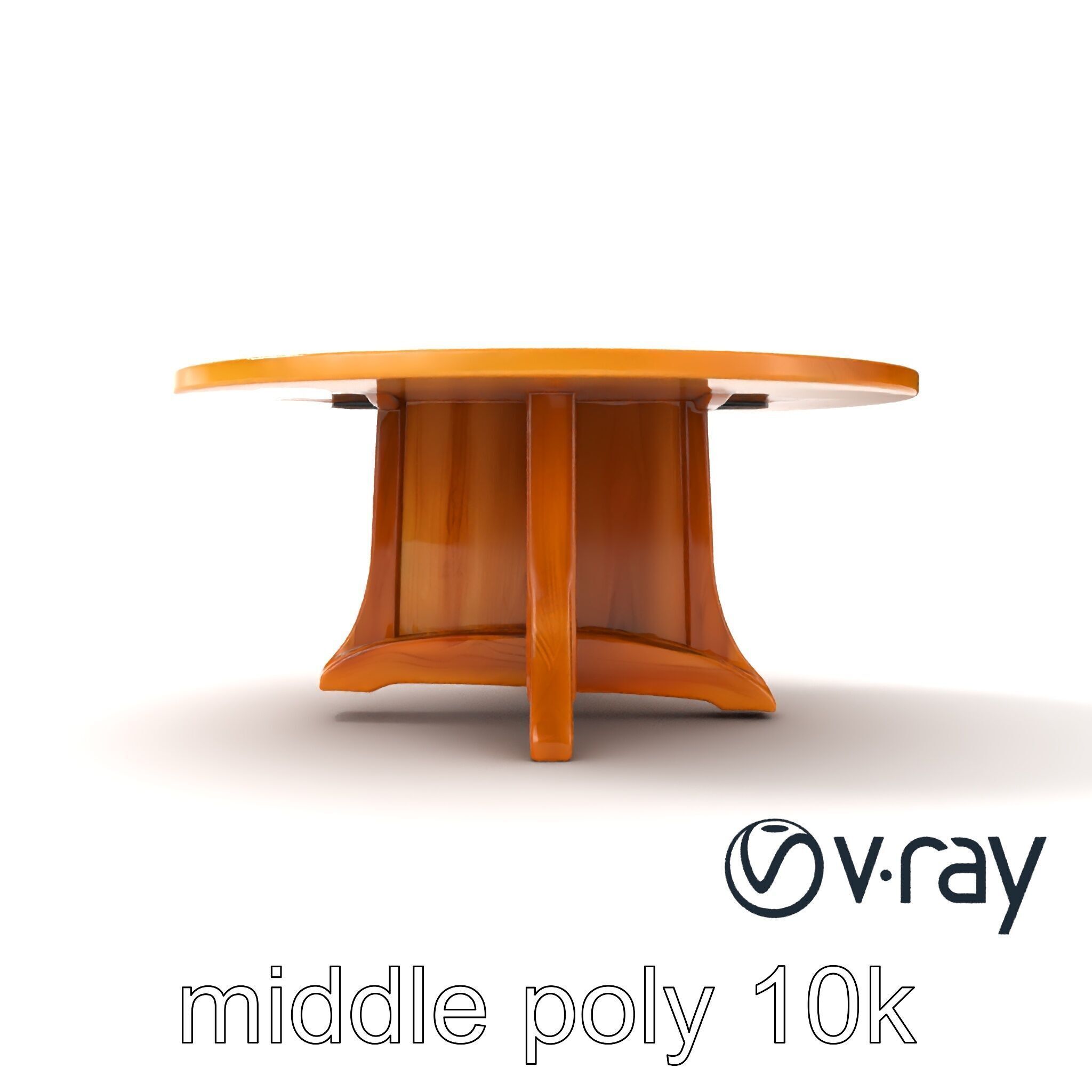 Round Wooden Dining Table model pack Low-poly 3D model_19