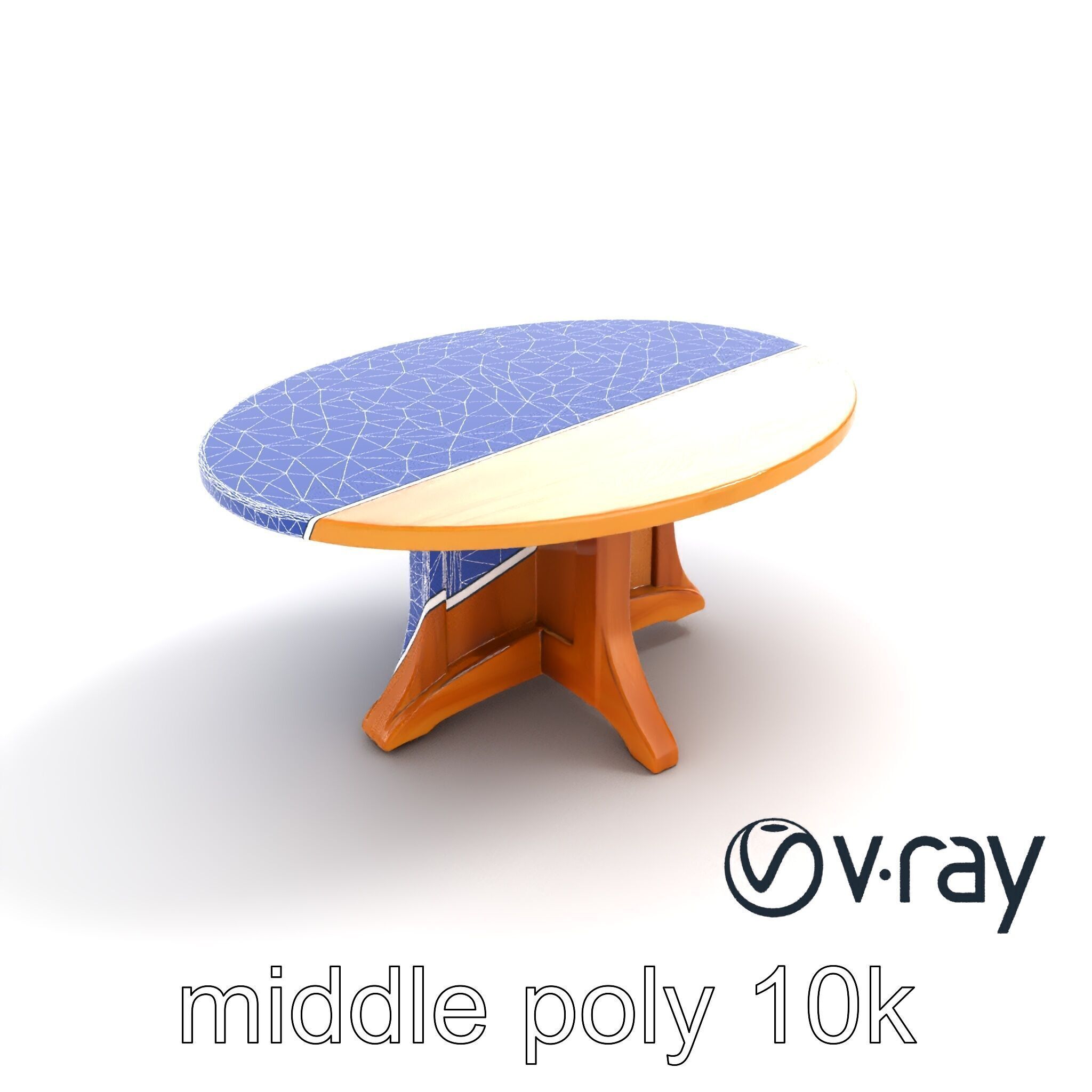 Round Wooden Dining Table model pack Low-poly 3D model_18