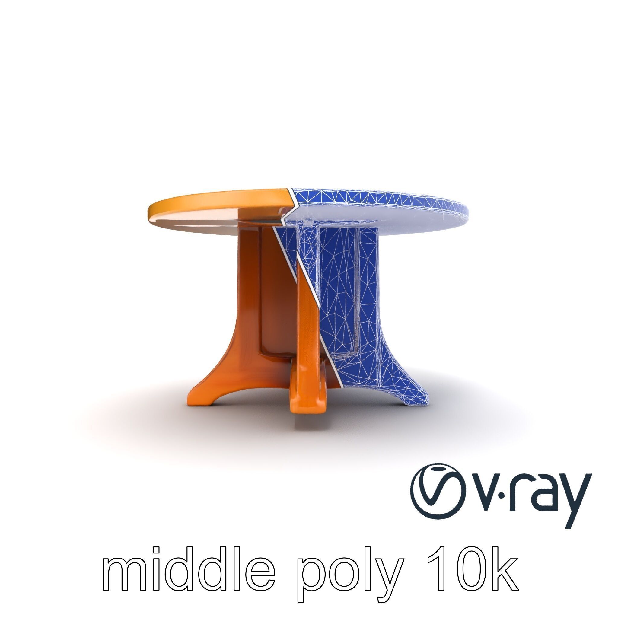 Round Wooden Dining Table model pack Low-poly 3D model_26