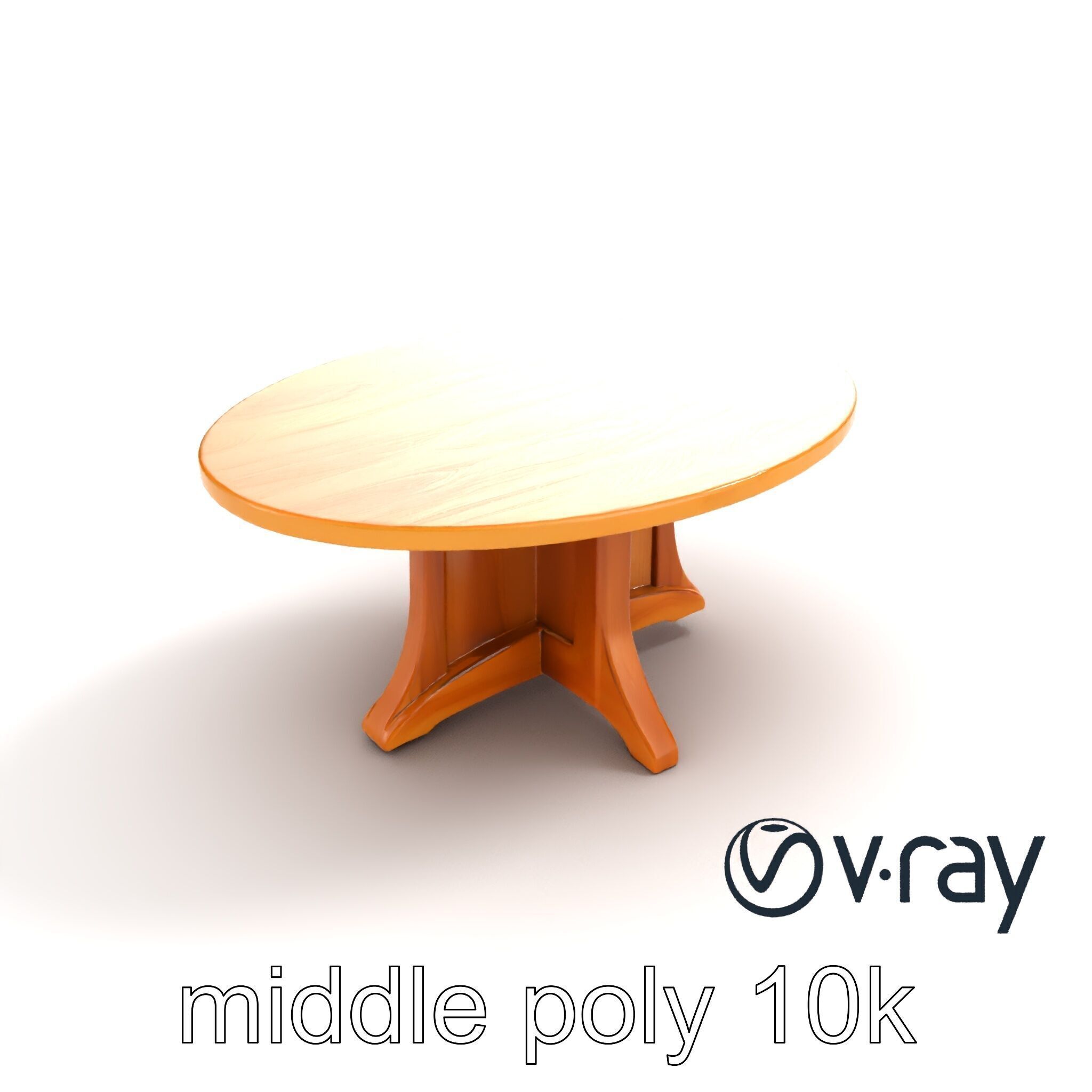 Round Wooden Dining Table model pack Low-poly 3D model_12