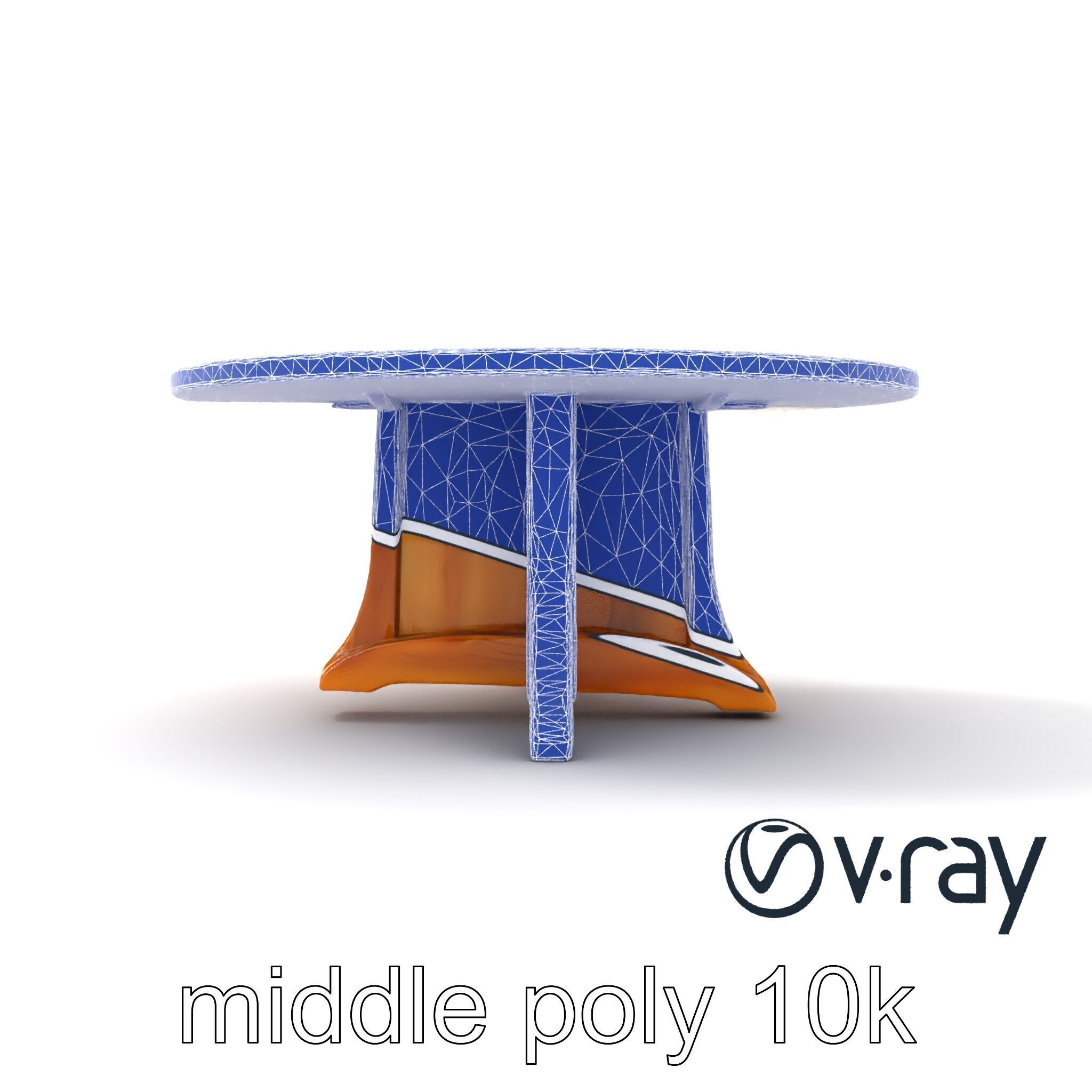 Round Wooden Dining Table model pack Low-poly 3D model_25