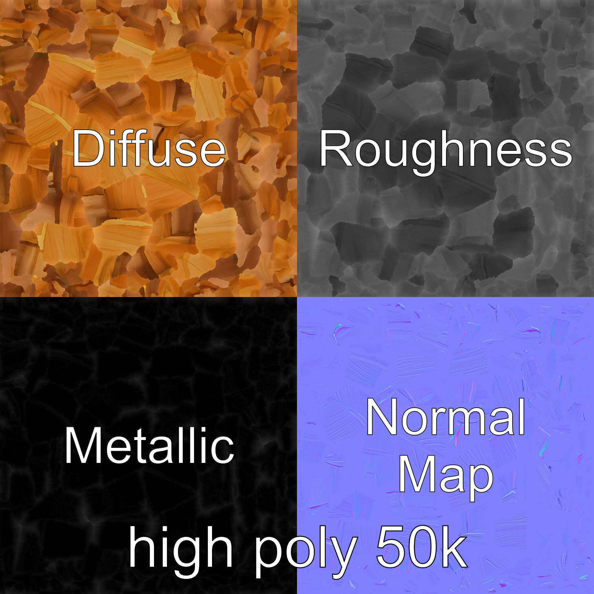 Round Wooden Dining Table model pack Low-poly 3D model_5