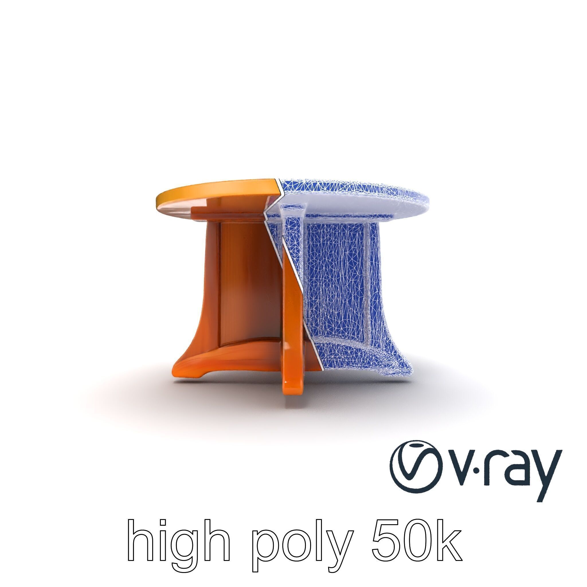 Round Wooden Dining Table model pack Low-poly 3D model_20