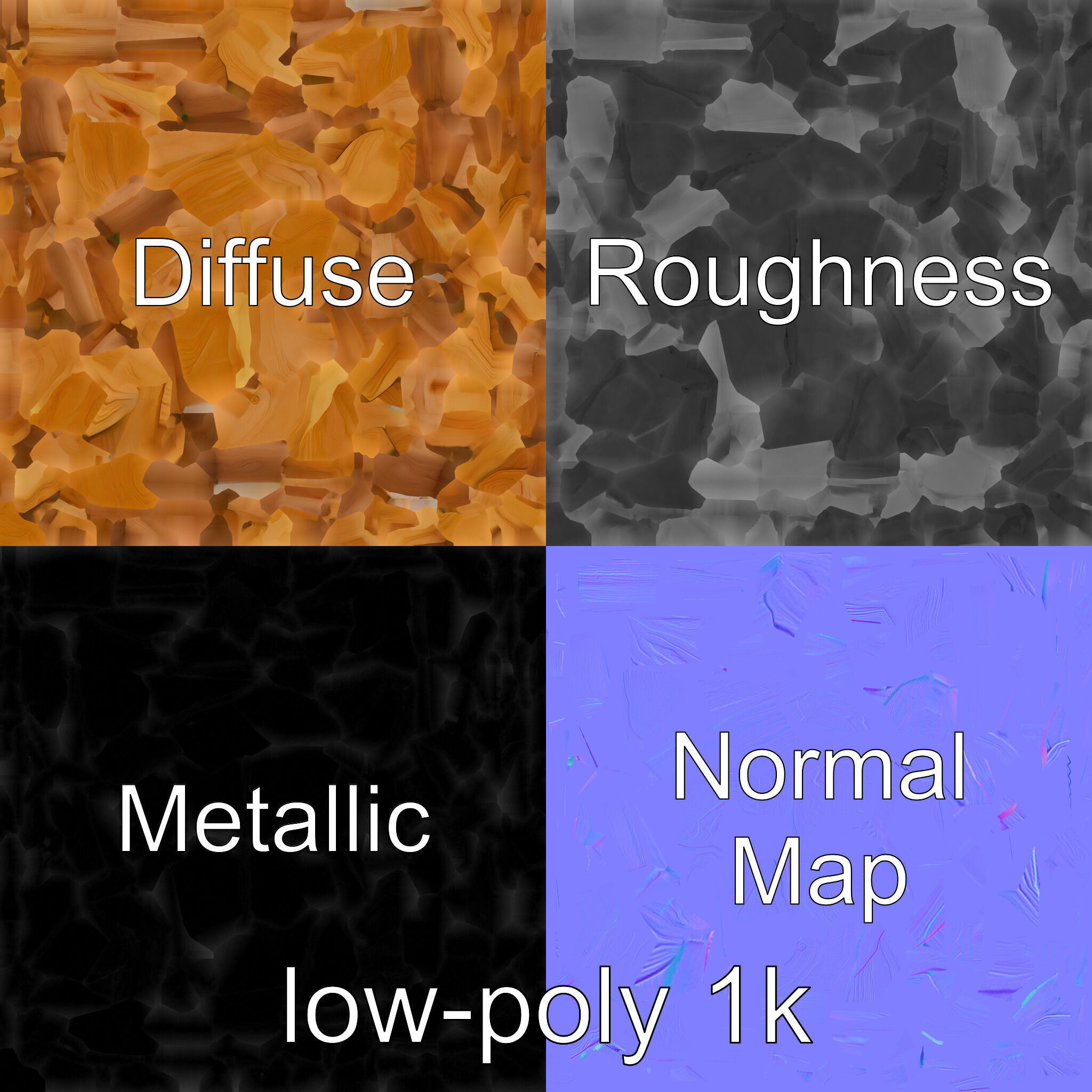 Round Wooden Dining Table model pack Low-poly 3D model_7