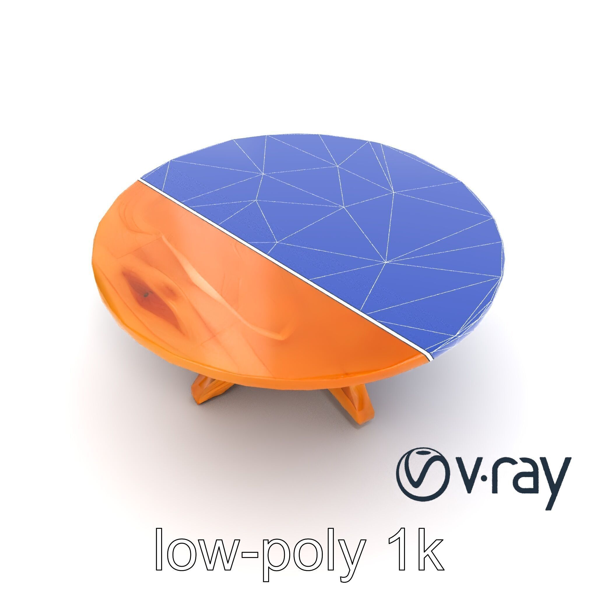 Round Wooden Dining Table model pack Low-poly 3D model_17