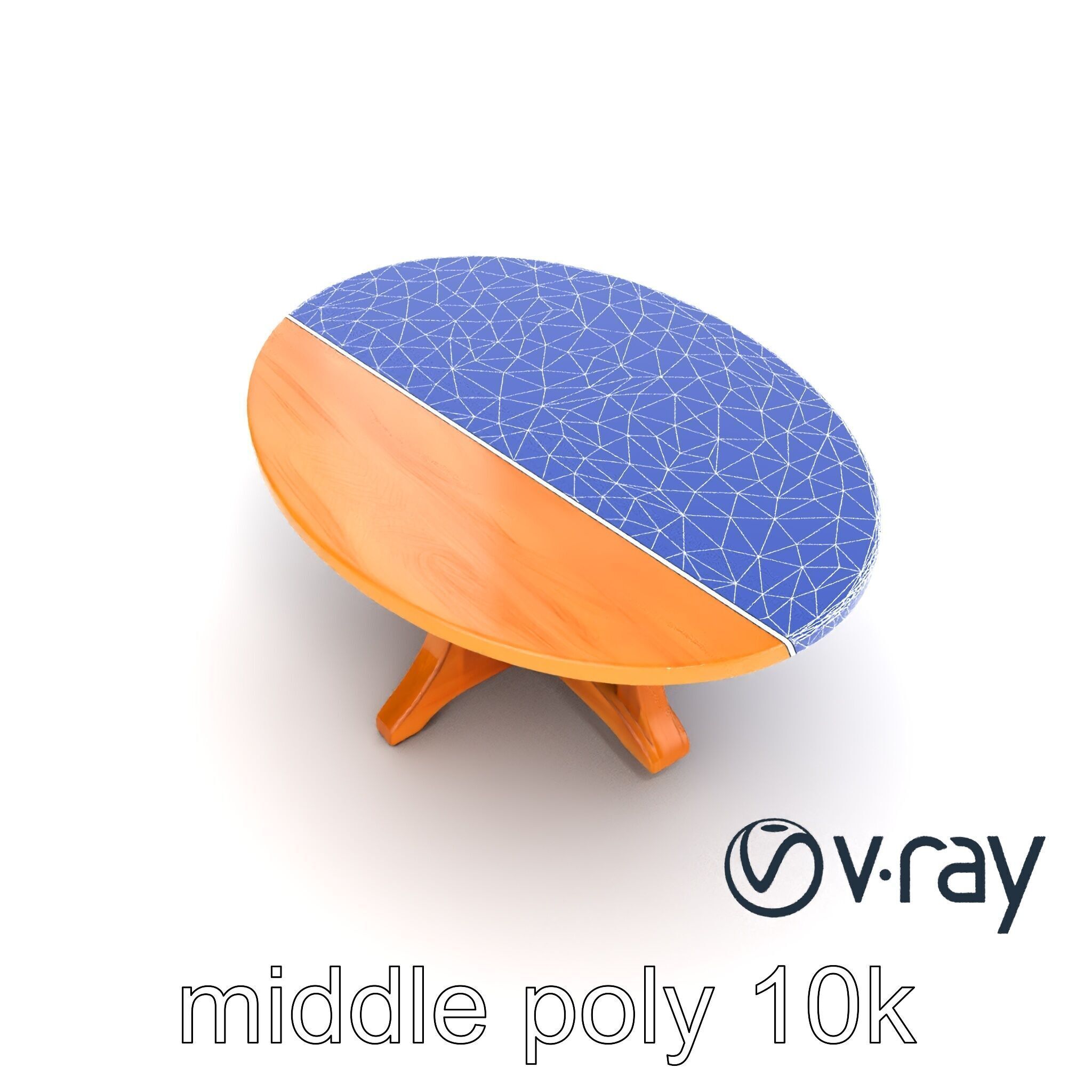 Round Wooden Dining Table model pack Low-poly 3D model_34