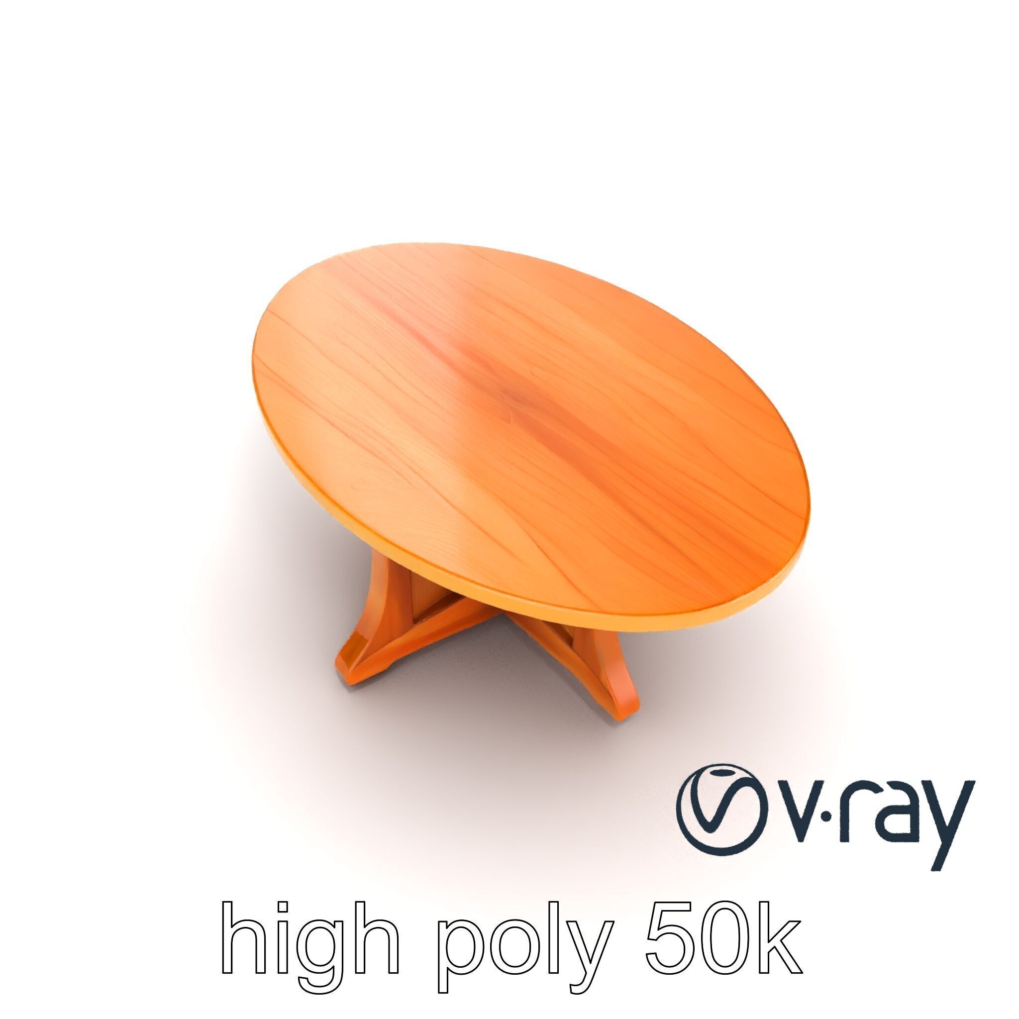 Round Wooden Dining Table model pack Low-poly 3D model_13