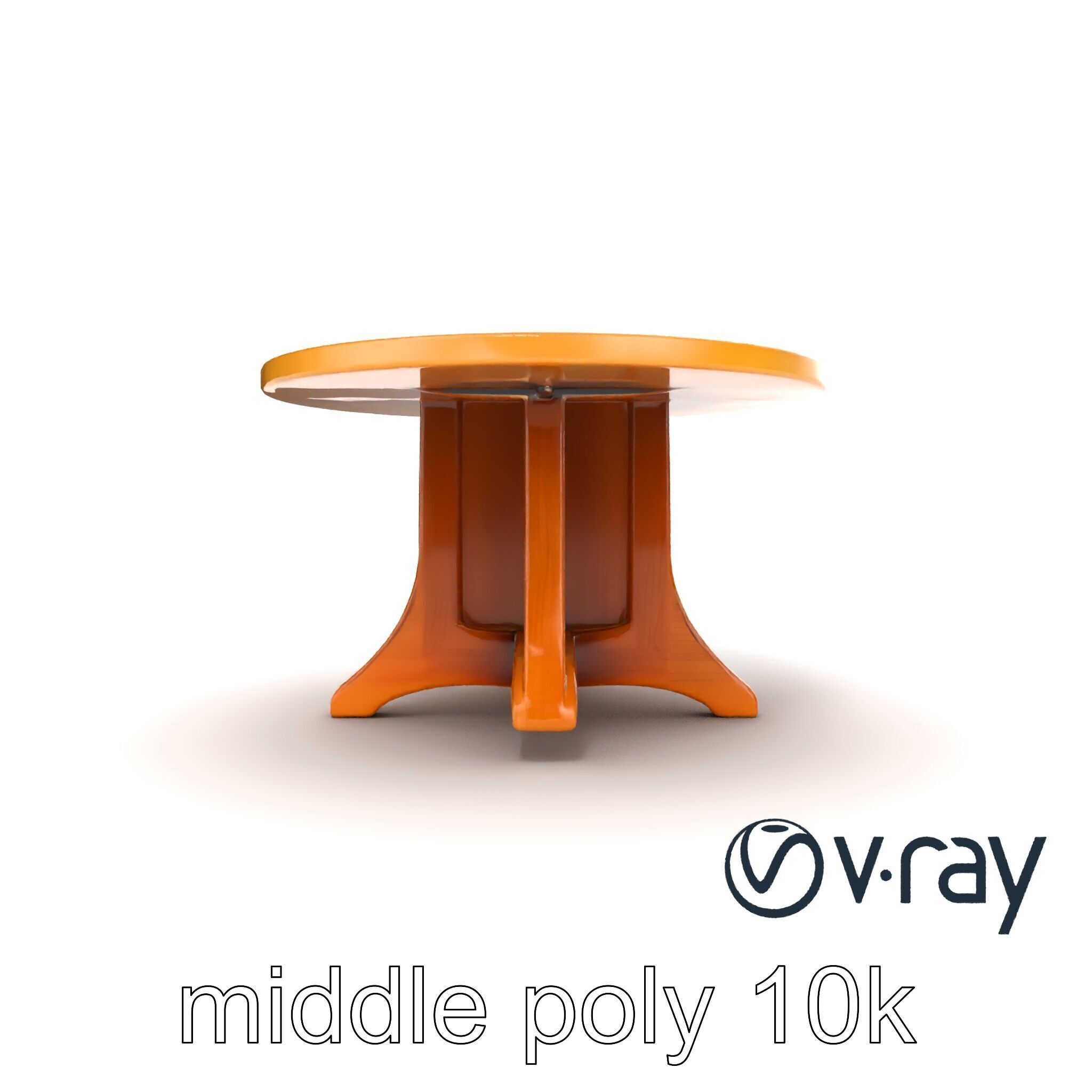 Round Wooden Dining Table model pack Low-poly 3D model_21