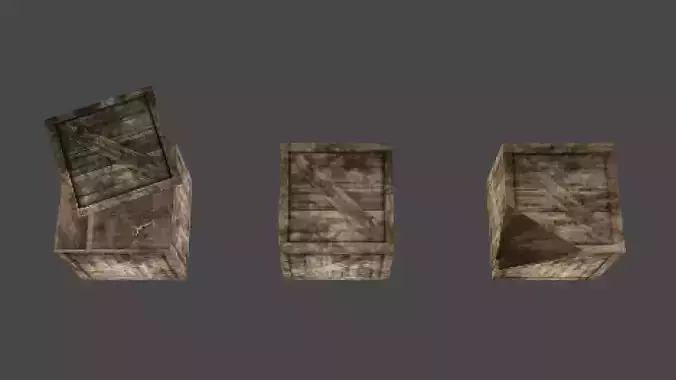 Retro Wooden Crate Pack with Rusty Key