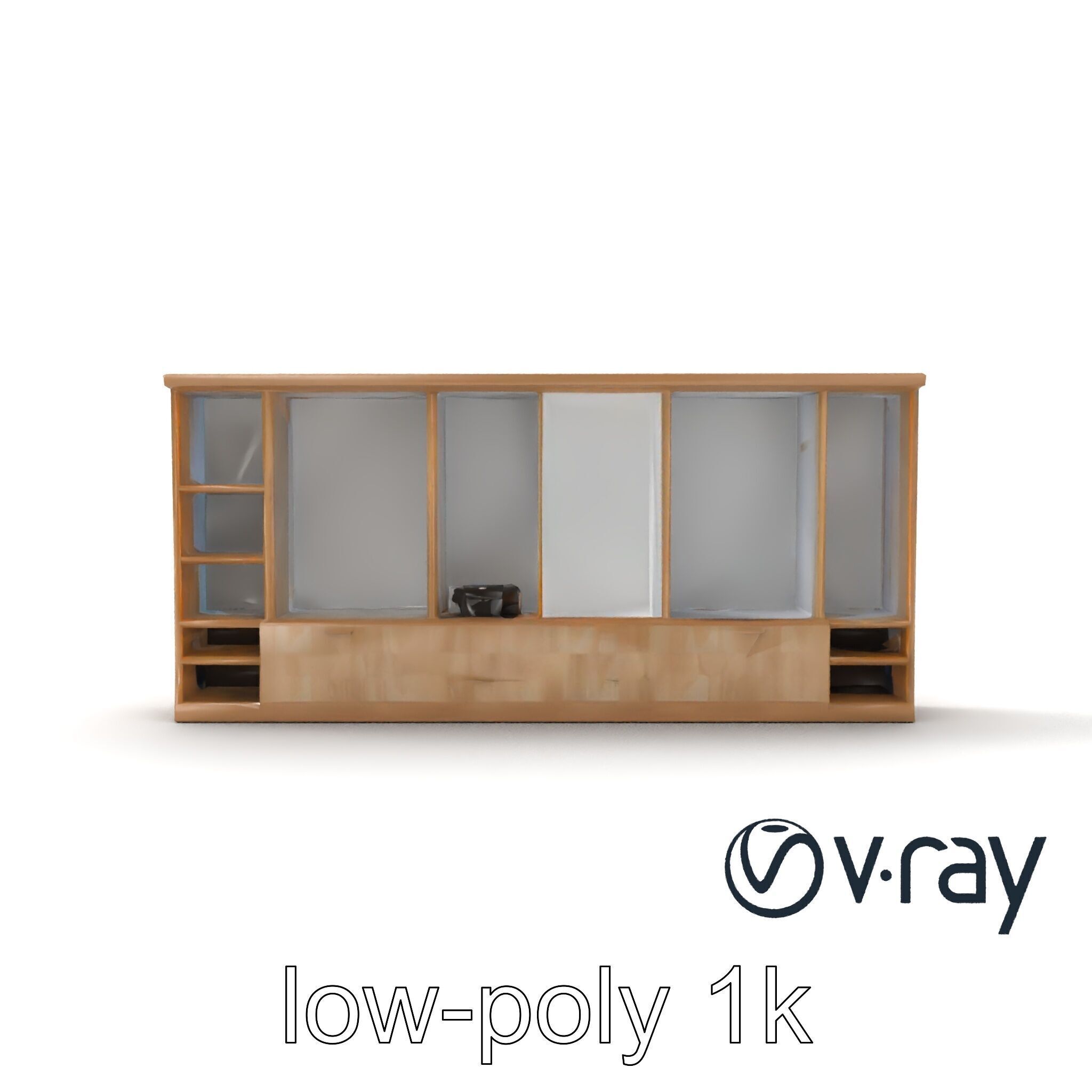 Spacious Built-In Wardrobe Interior model pack Low-poly 3D model_16