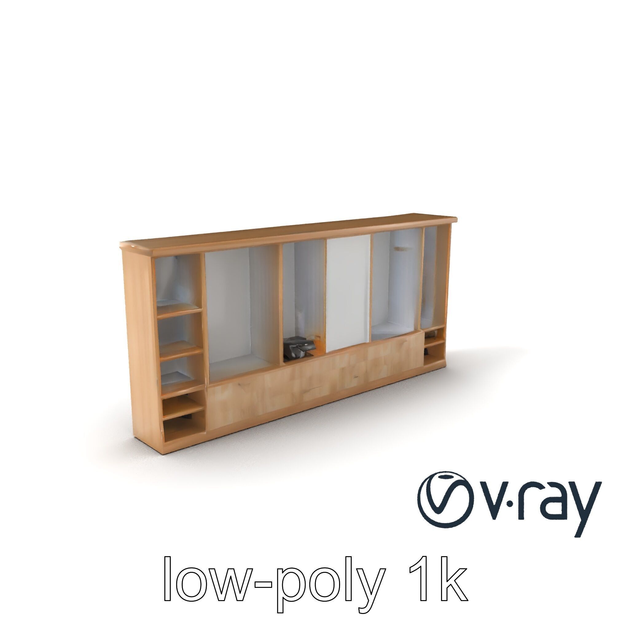 Spacious Built-In Wardrobe Interior model pack Low-poly 3D model_10
