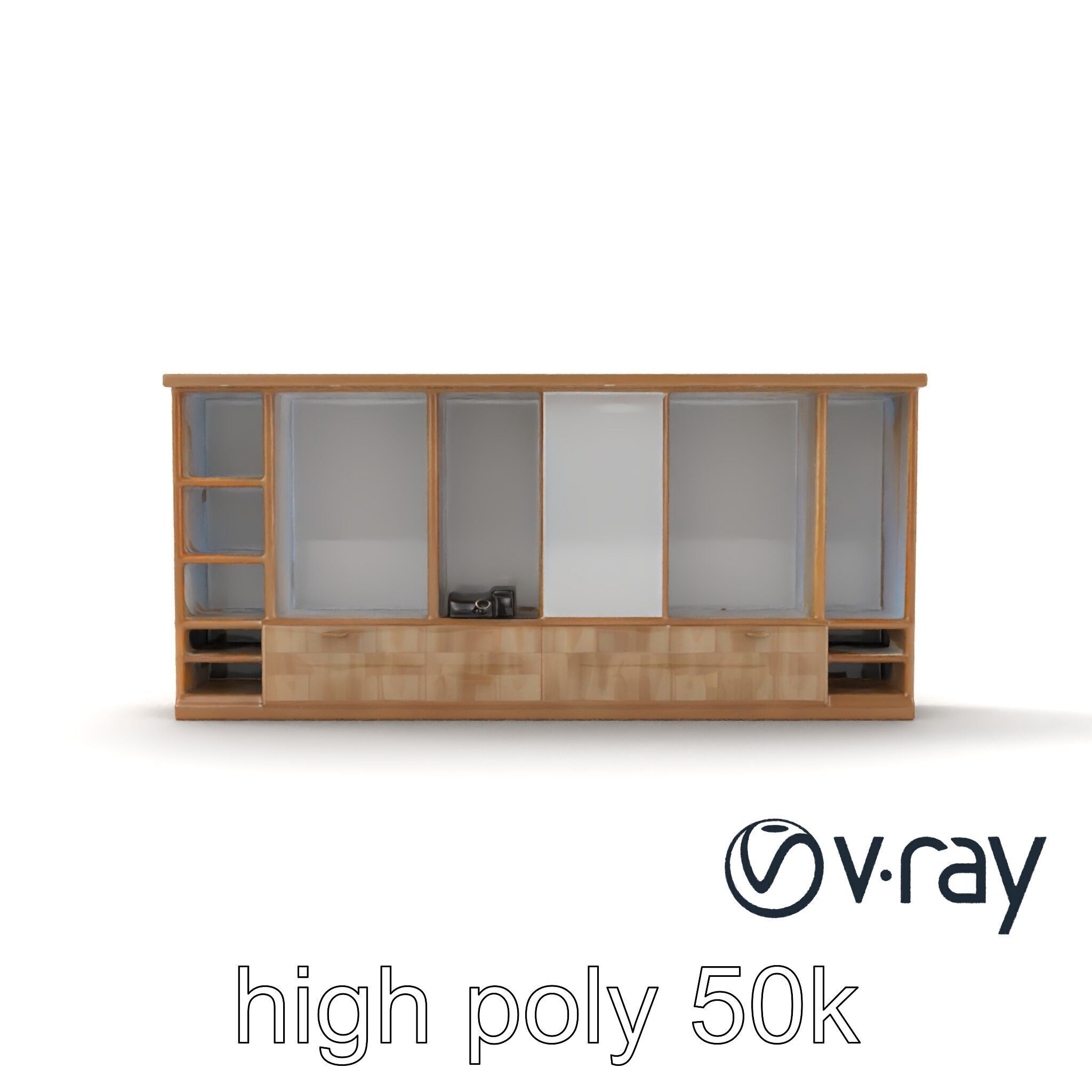 Spacious Built-In Wardrobe Interior model pack Low-poly 3D model_19