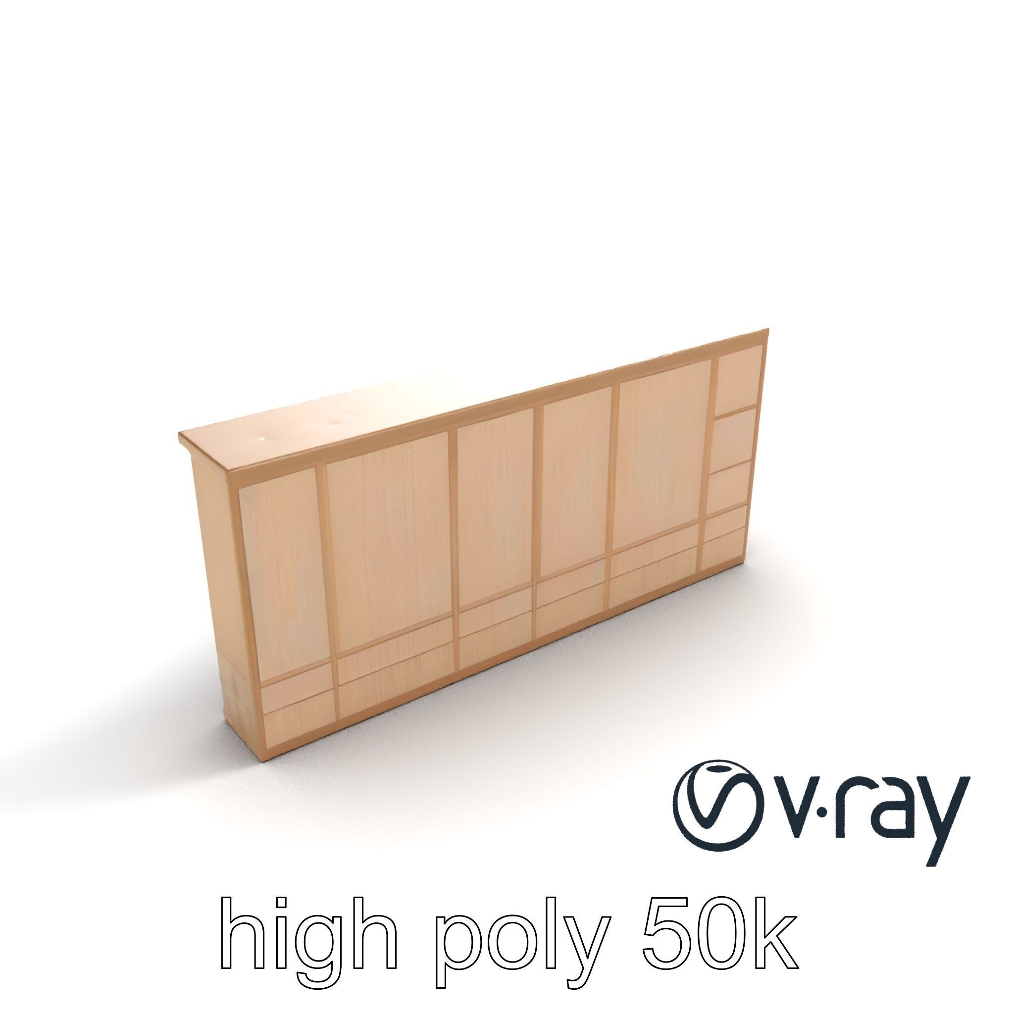 Spacious Built-In Wardrobe Interior model pack Low-poly 3D model_11