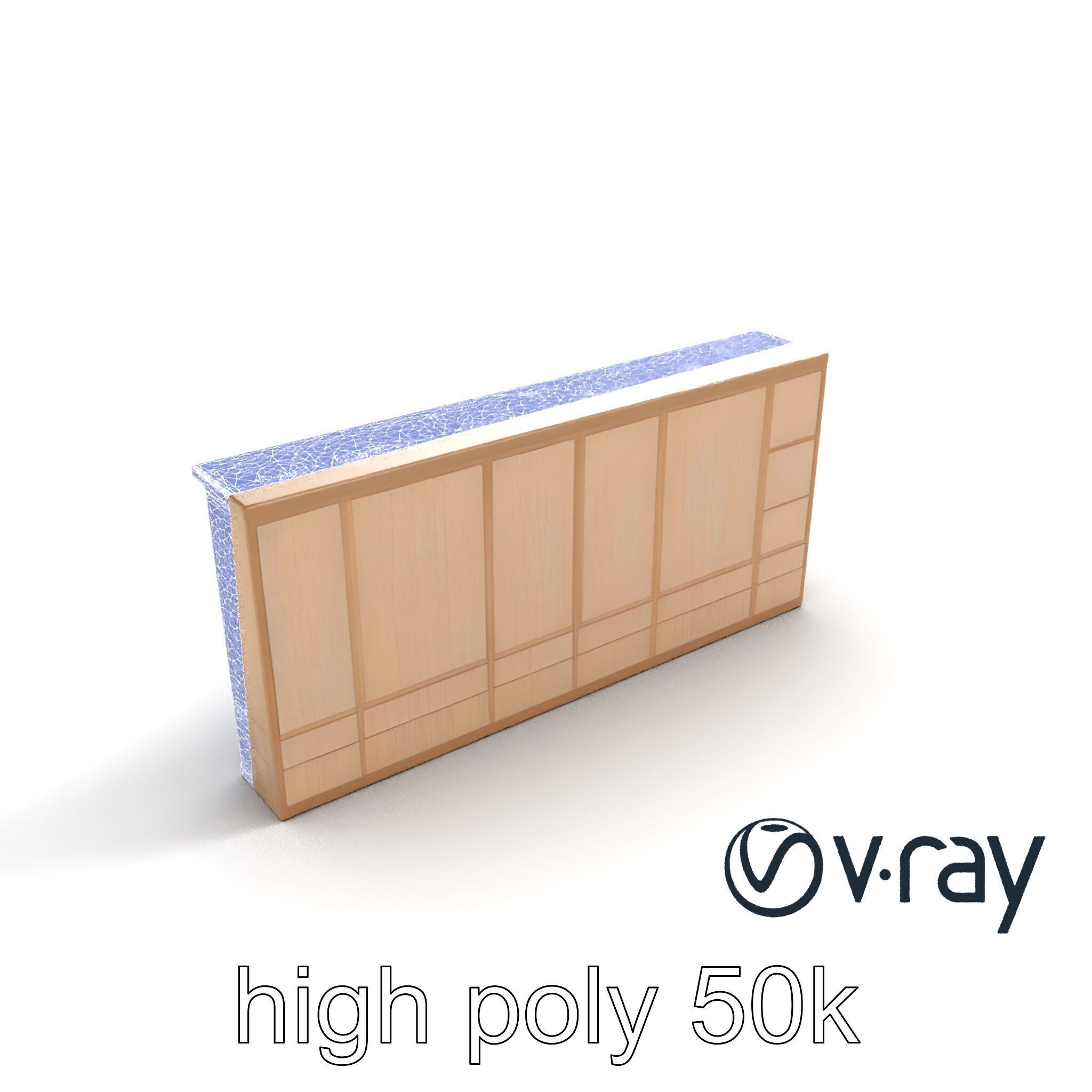 Spacious Built-In Wardrobe Interior model pack Low-poly 3D model_28
