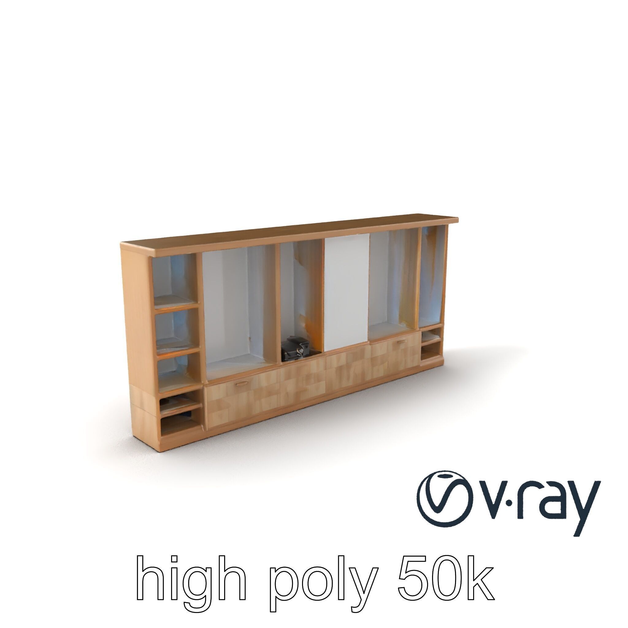 Spacious Built-In Wardrobe Interior model pack Low-poly 3D model_8