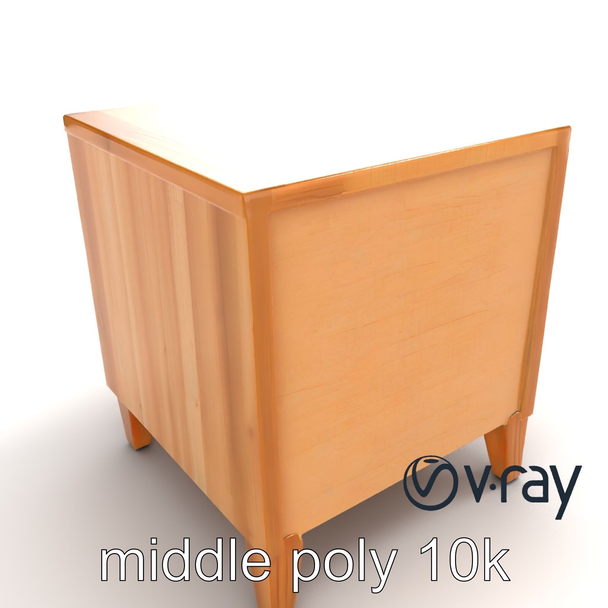 Modern Bedside Table with Drawers model pack Low-poly 3D model_12
