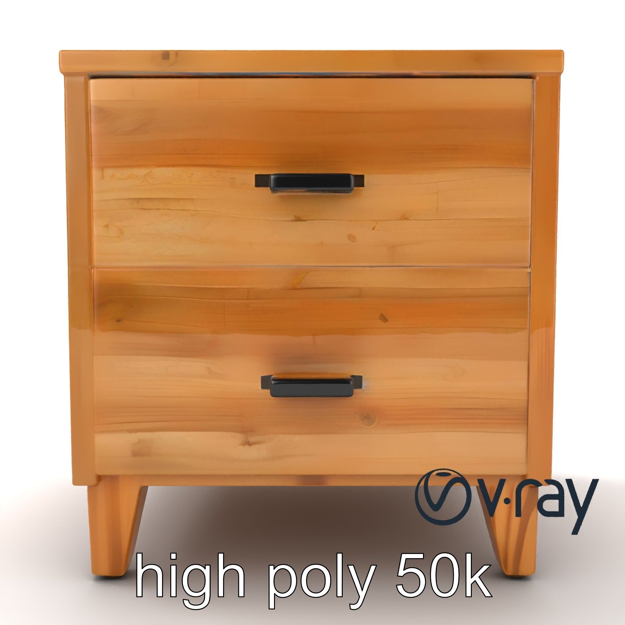 Modern Bedside Table with Drawers model pack Low-poly 3D model_16
