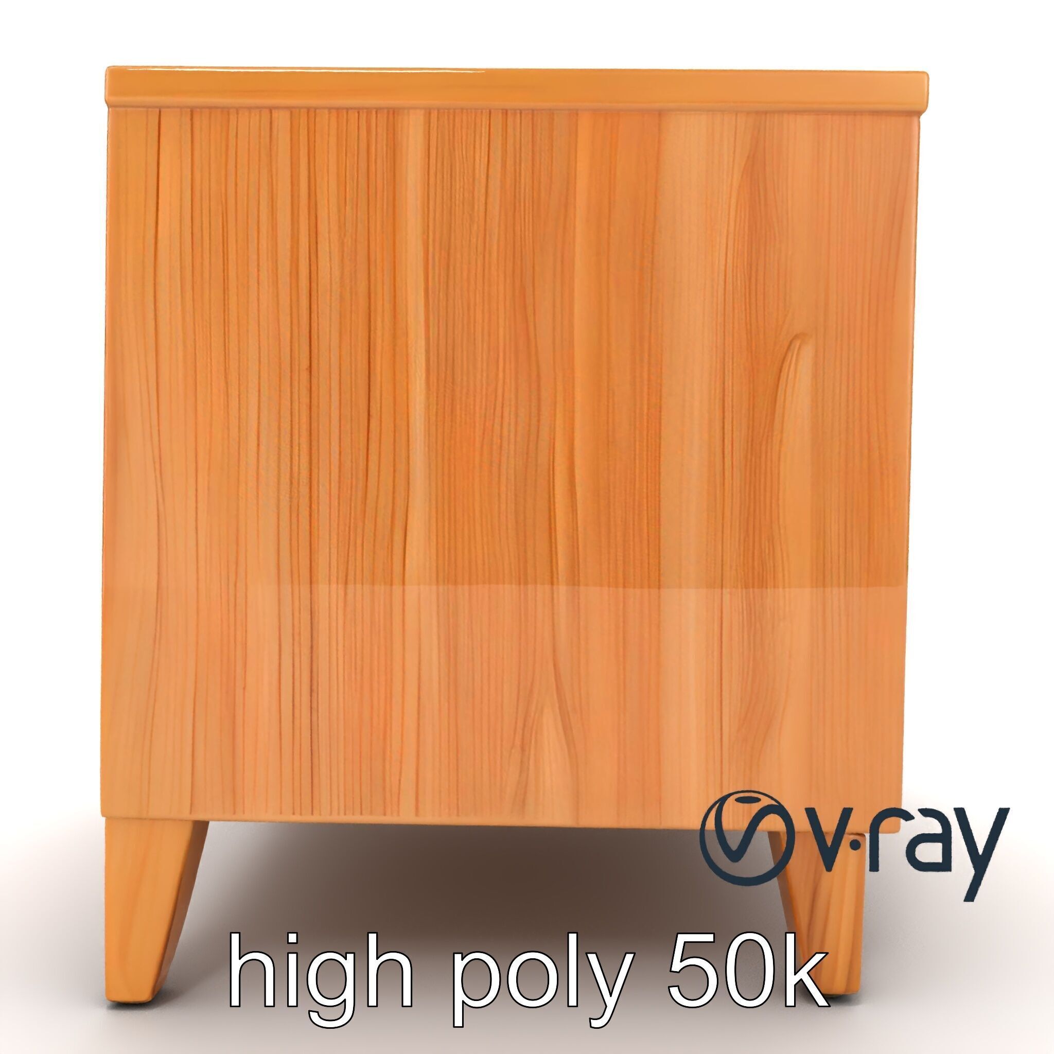 Modern Bedside Table with Drawers model pack Low-poly 3D model_26