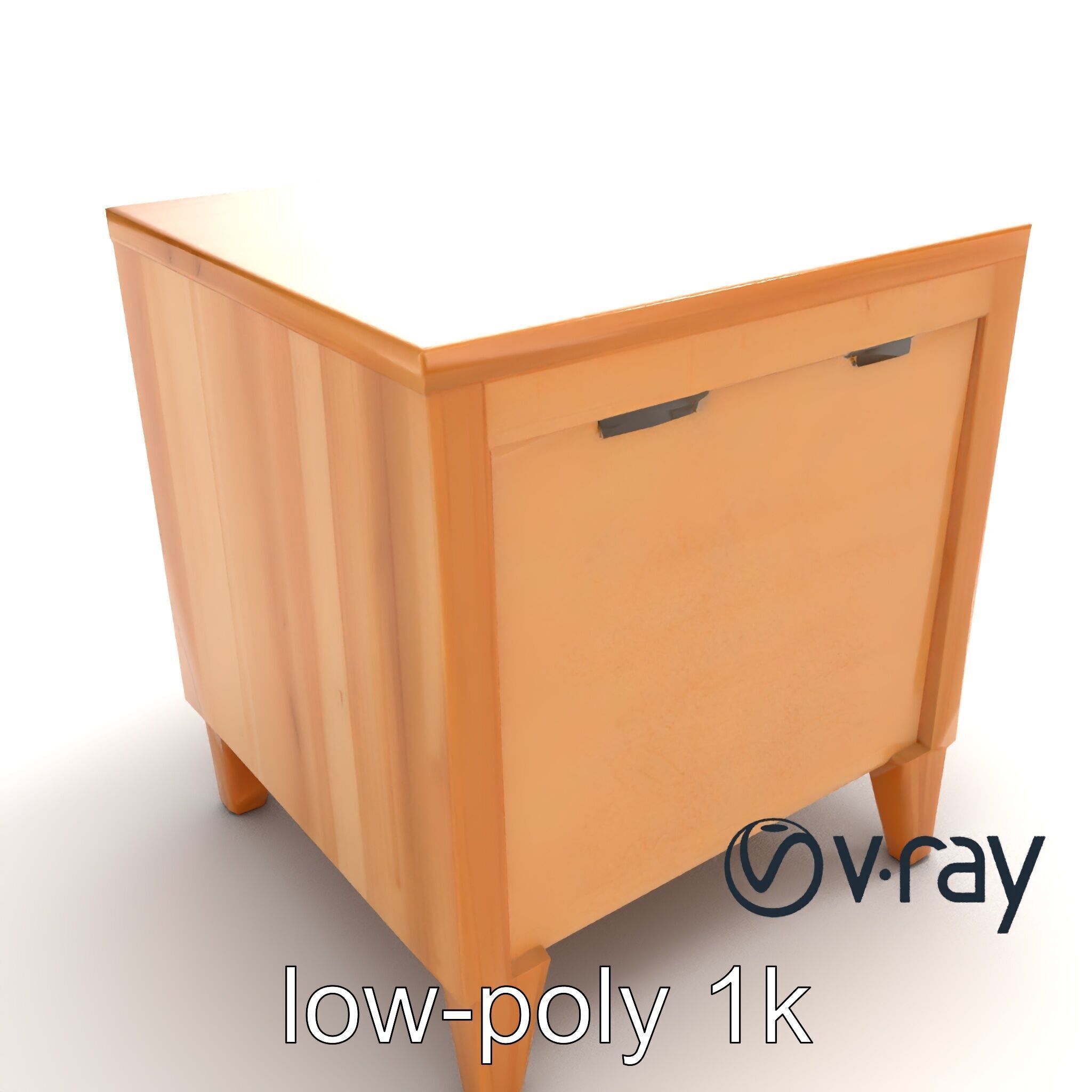 Modern Bedside Table with Drawers model pack Low-poly 3D model_13