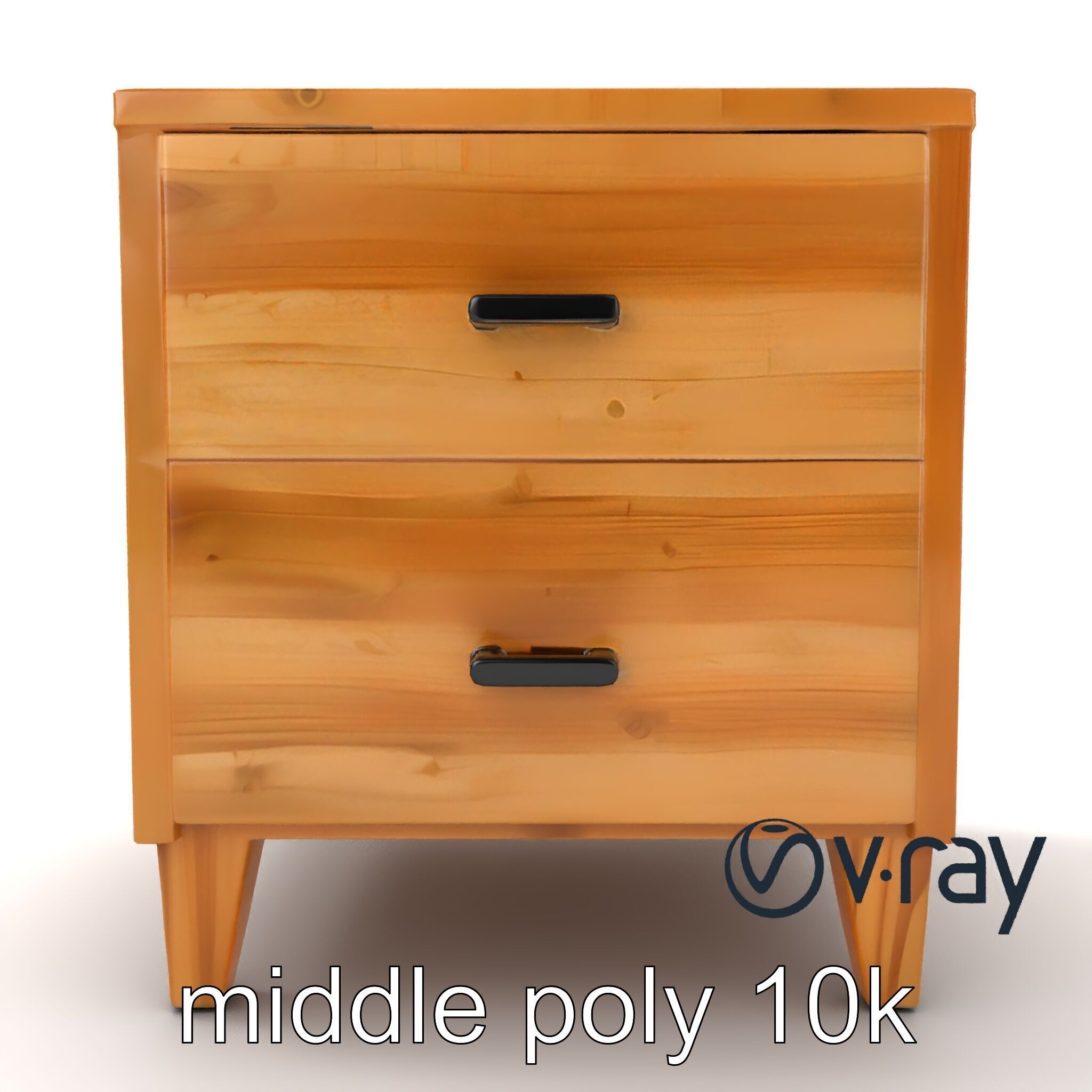 Modern Bedside Table with Drawers model pack Low-poly 3D model_15