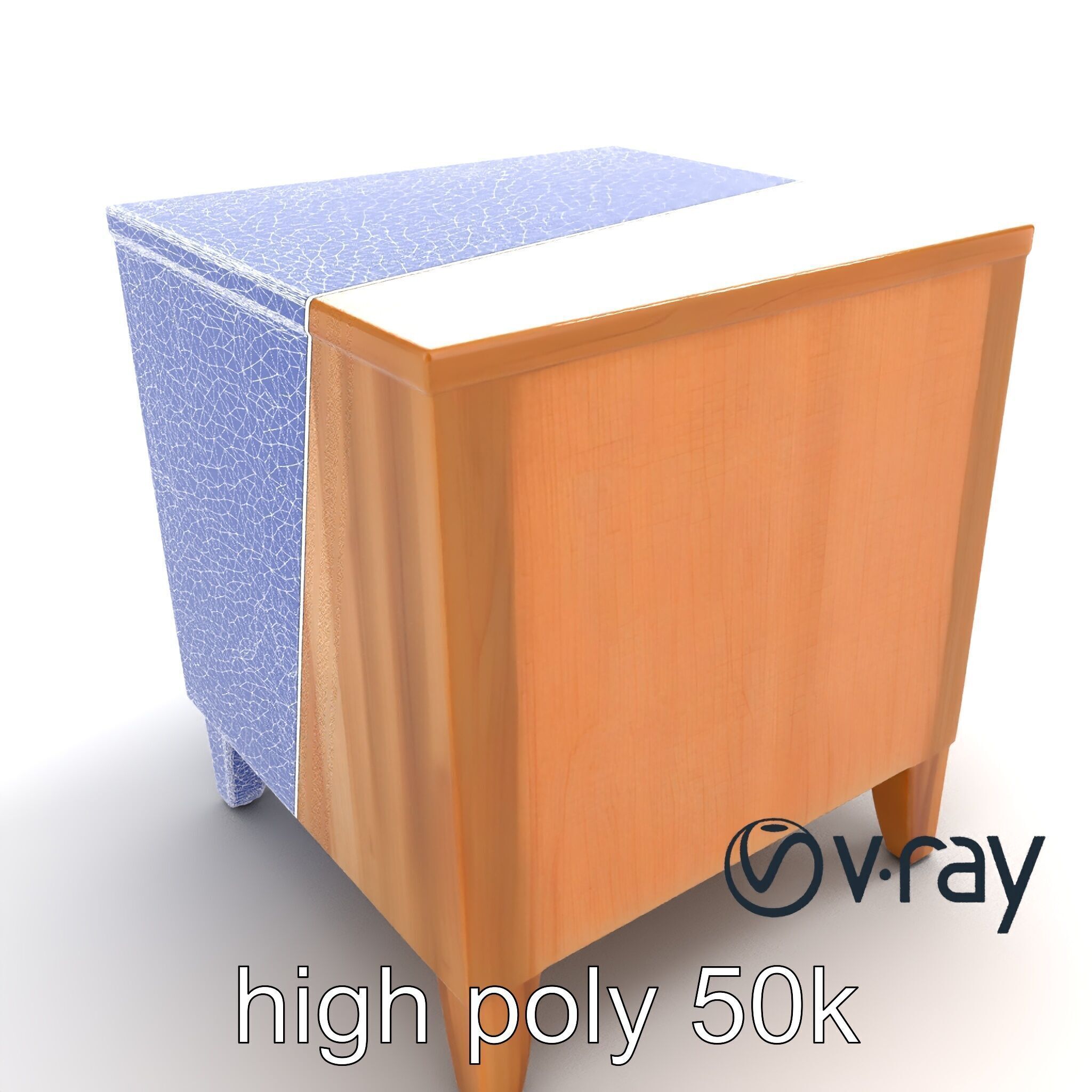 Modern Bedside Table with Drawers model pack Low-poly 3D model_17