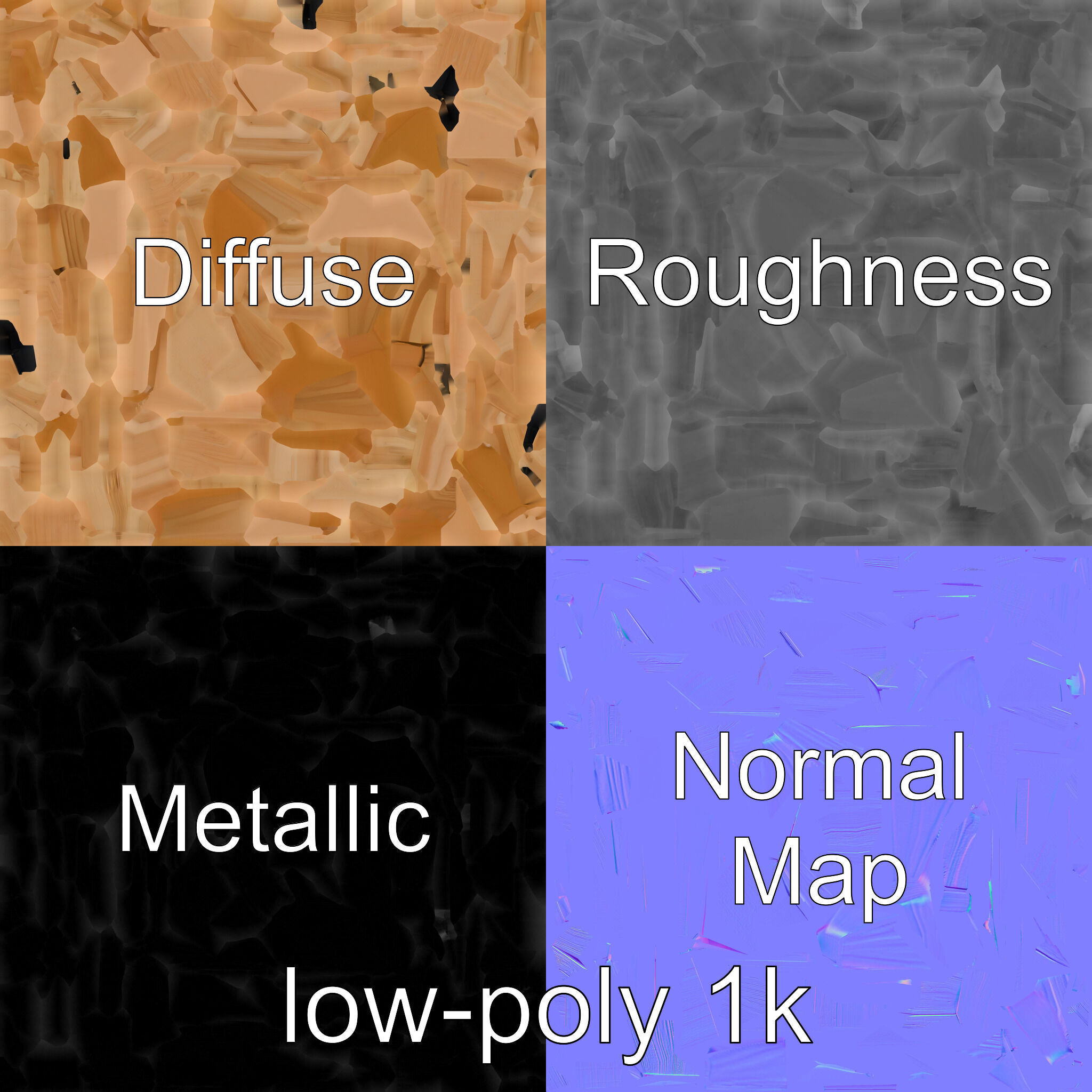 Modern Bedside Table with Drawers model pack Low-poly 3D model_7