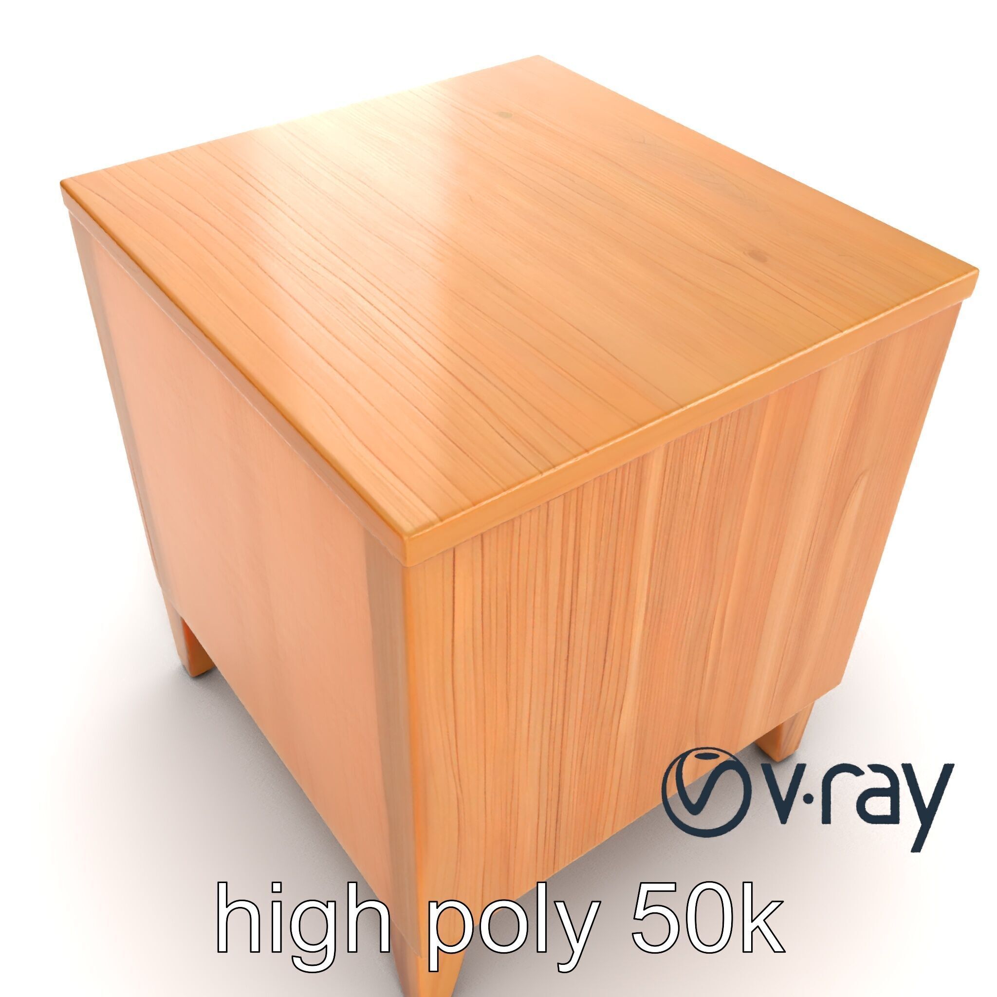 Modern Bedside Table with Drawers model pack Low-poly 3D model_27