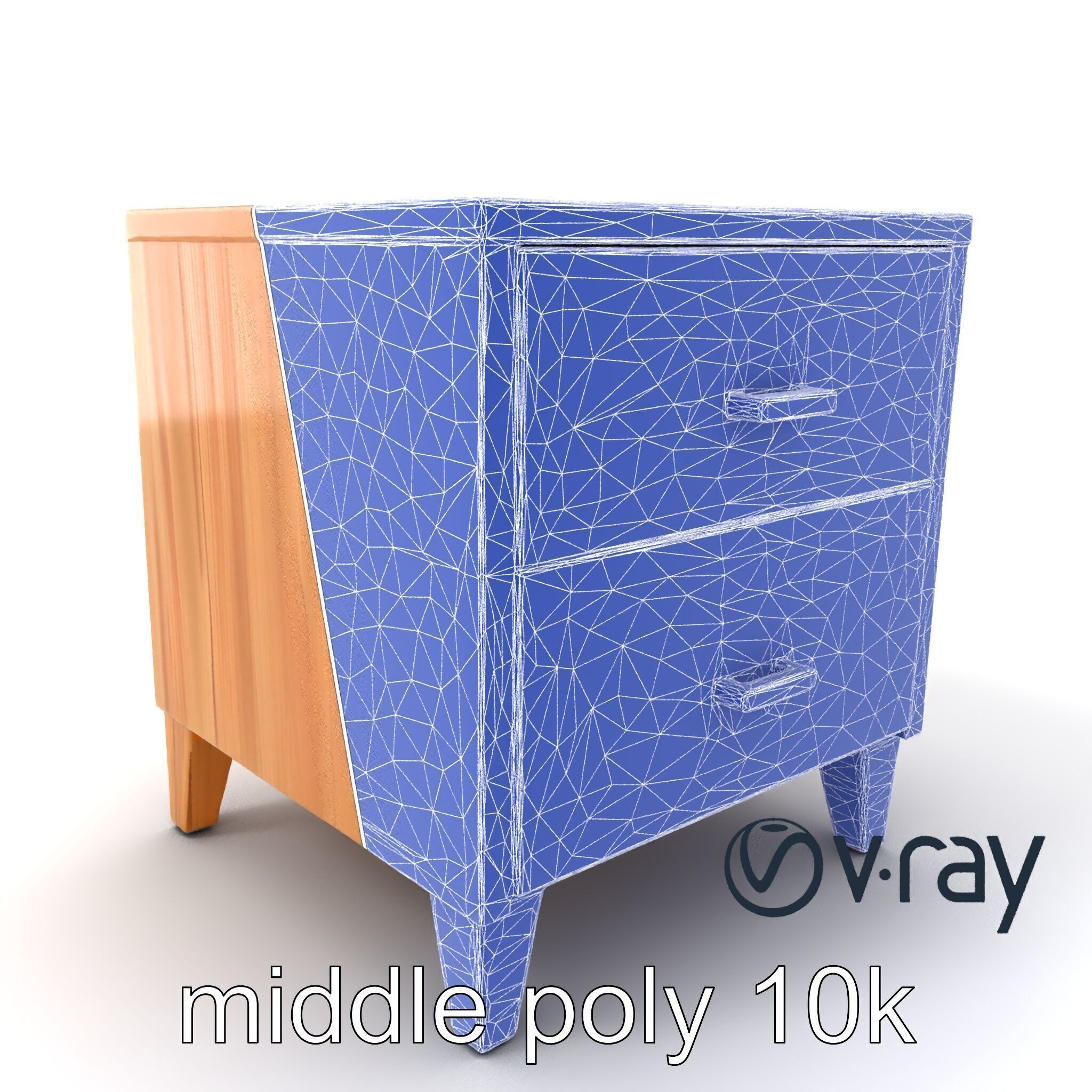 Modern Bedside Table with Drawers model pack Low-poly 3D model_35