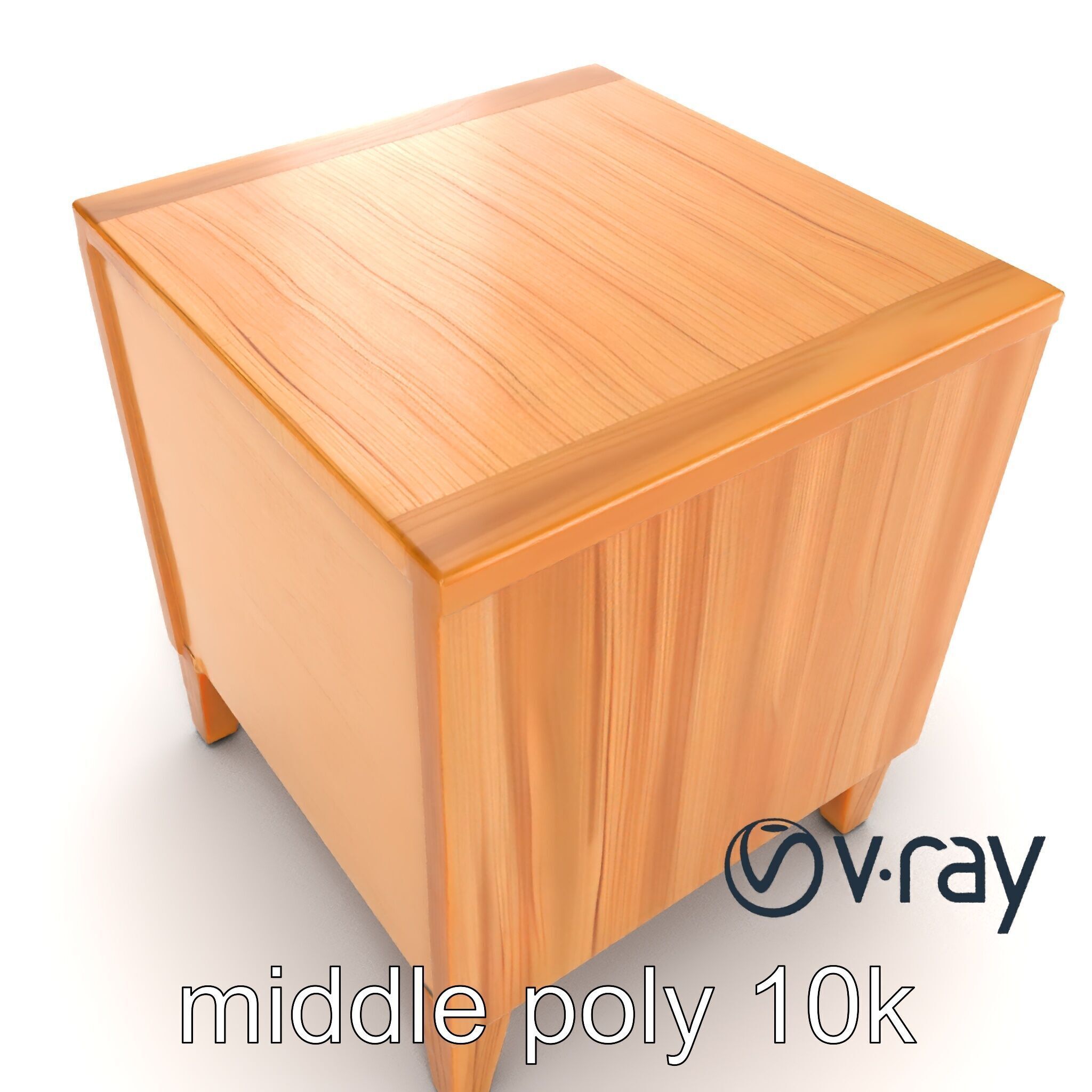 Modern Bedside Table with Drawers model pack Low-poly 3D model_28