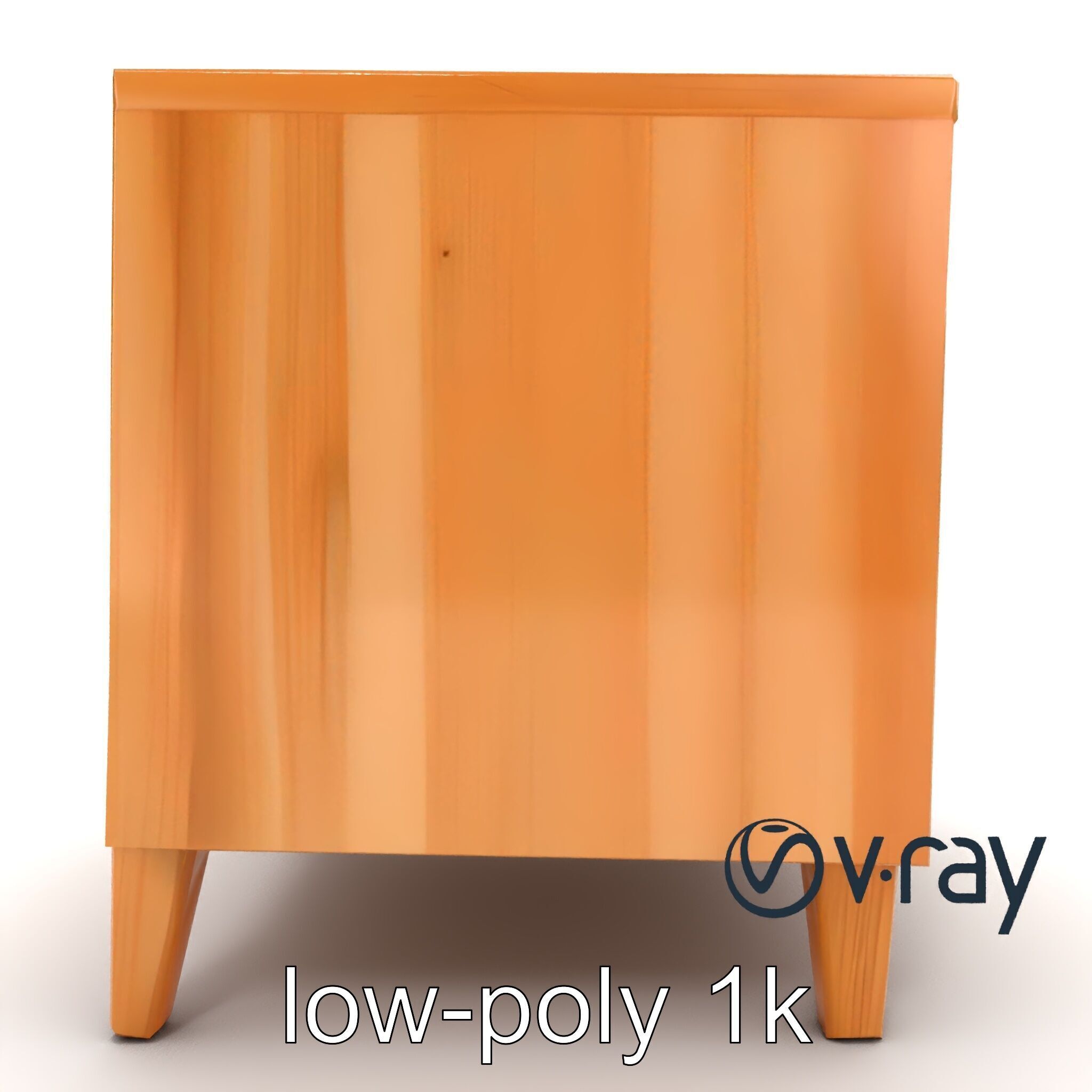 Modern Bedside Table with Drawers model pack Low-poly 3D model_32