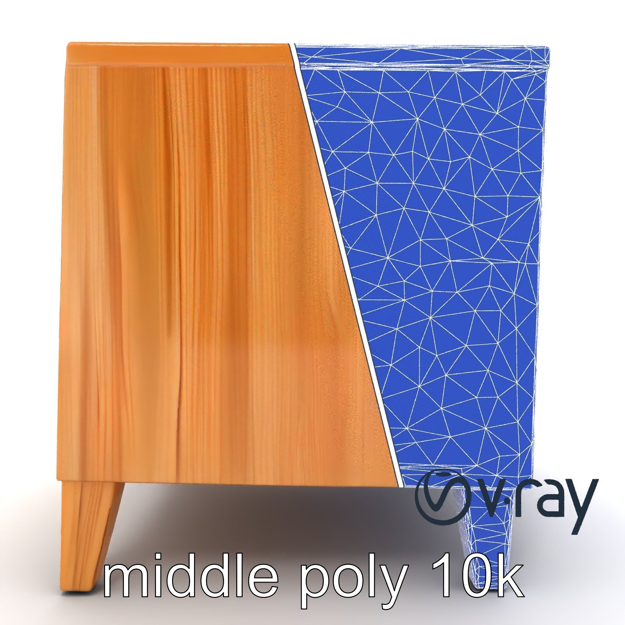 Modern Bedside Table with Drawers model pack Low-poly 3D model_21