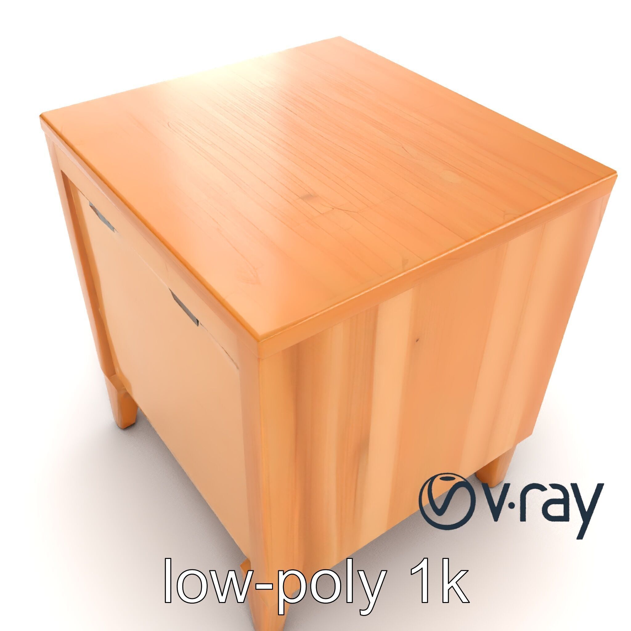 Modern Bedside Table with Drawers model pack Low-poly 3D model_18
