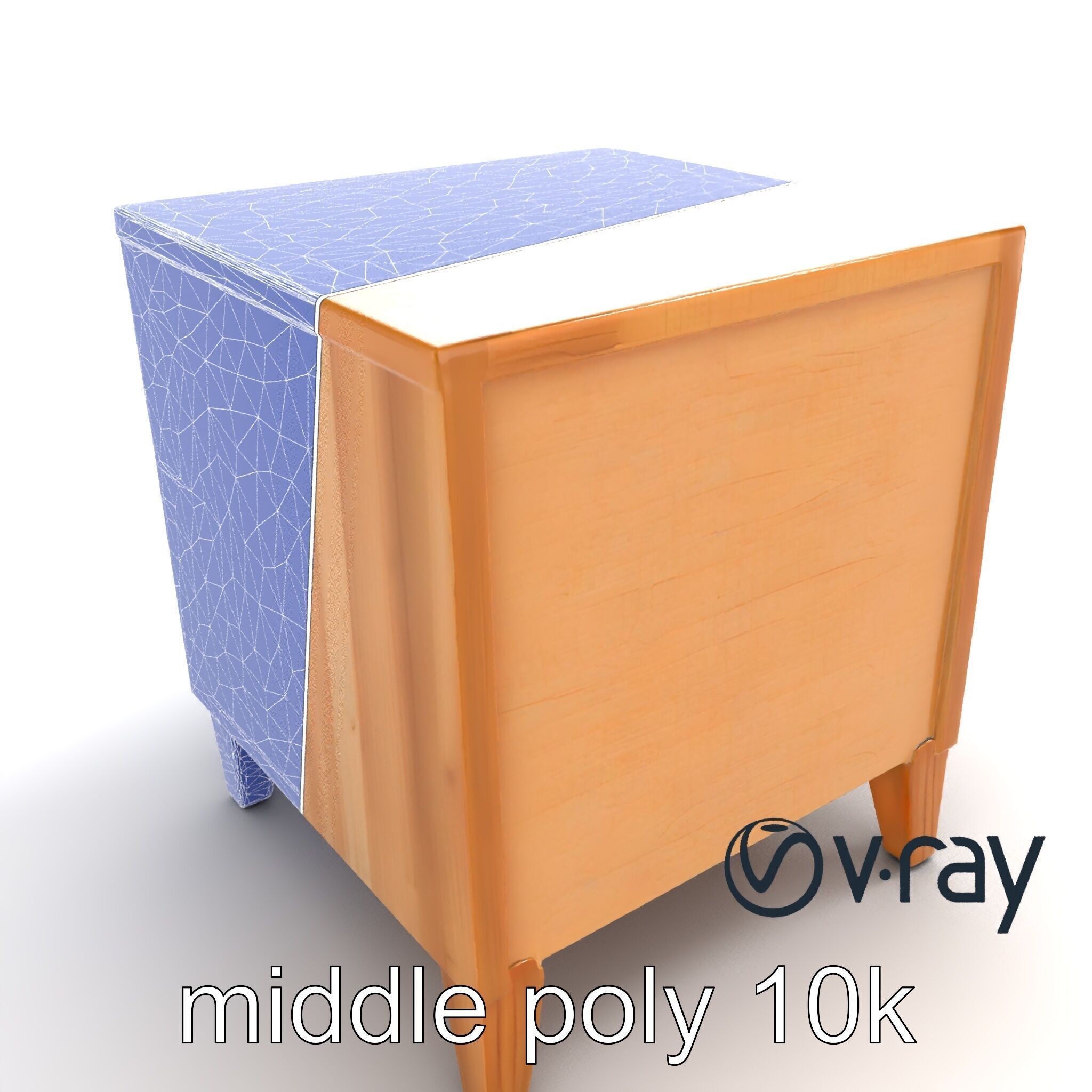 Modern Bedside Table with Drawers model pack Low-poly 3D model_34