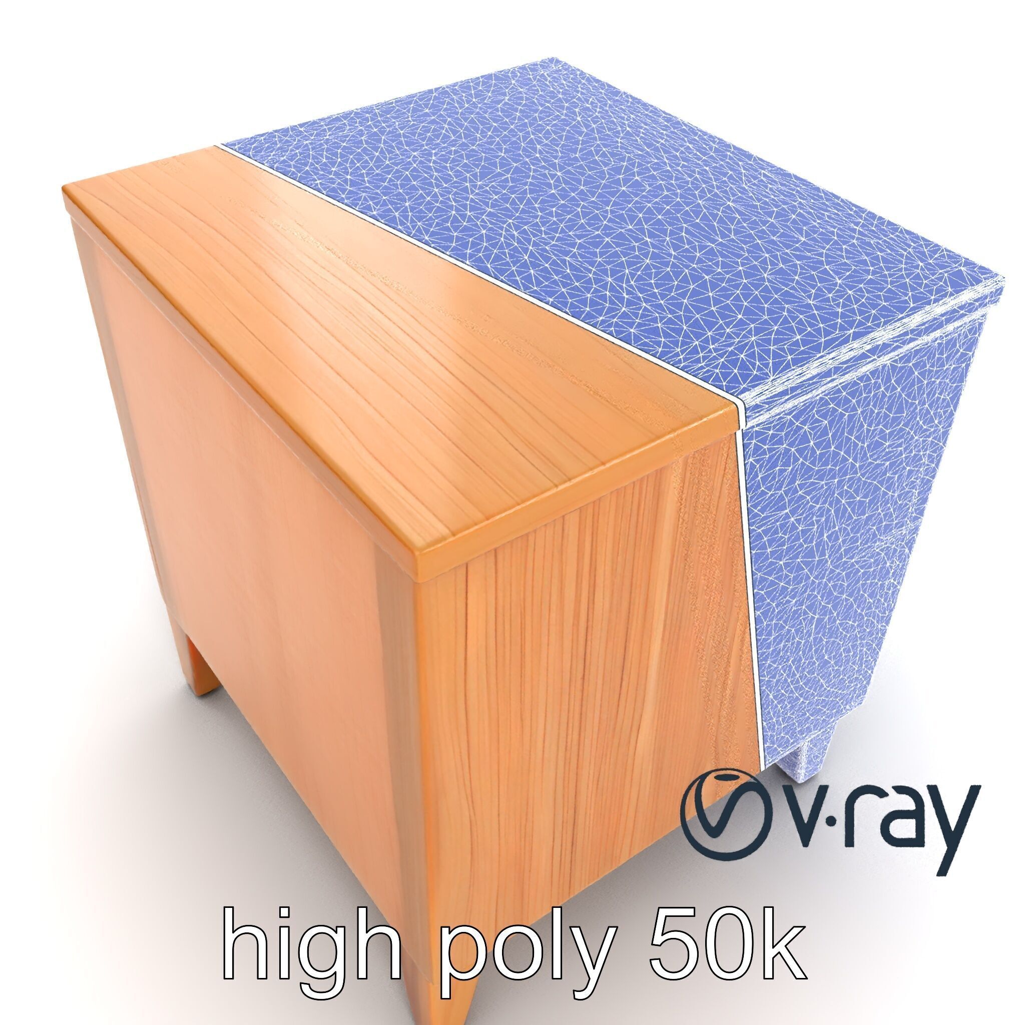 Modern Bedside Table with Drawers model pack Low-poly 3D model_20
