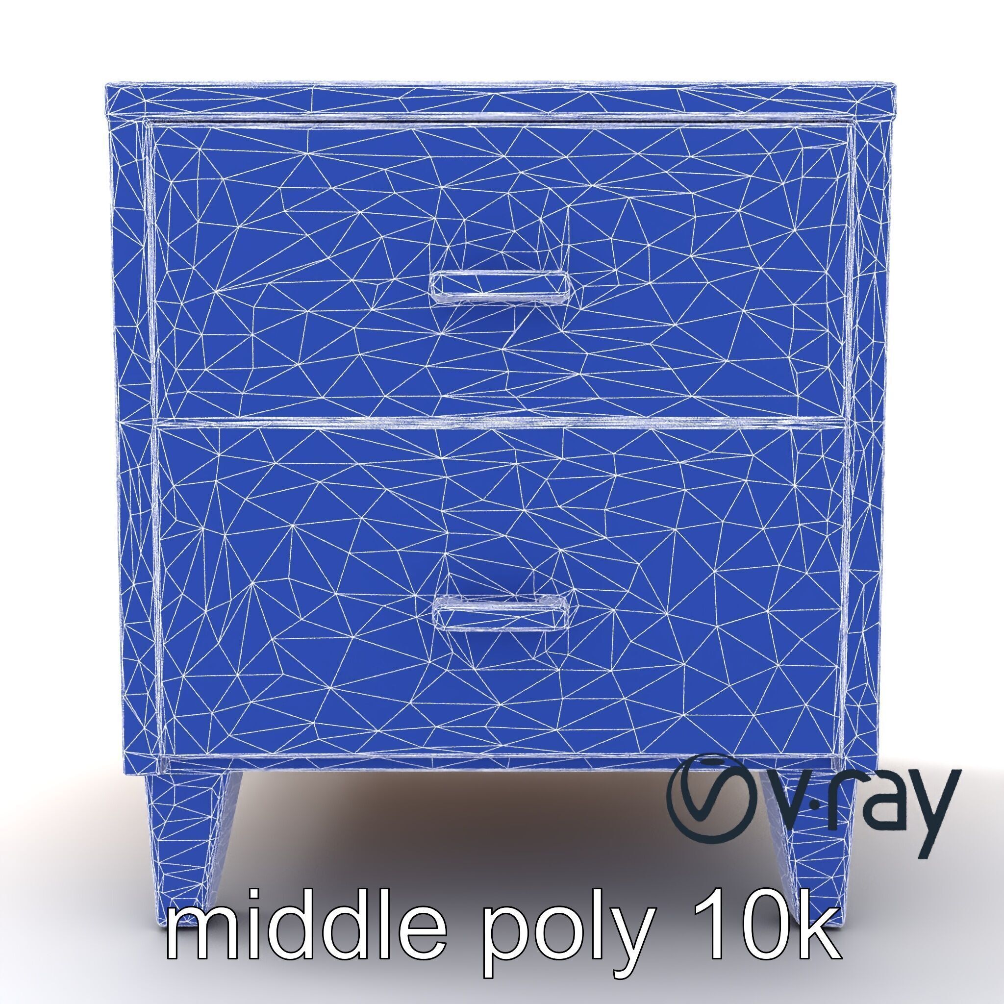 Modern Bedside Table with Drawers model pack Low-poly 3D model_14