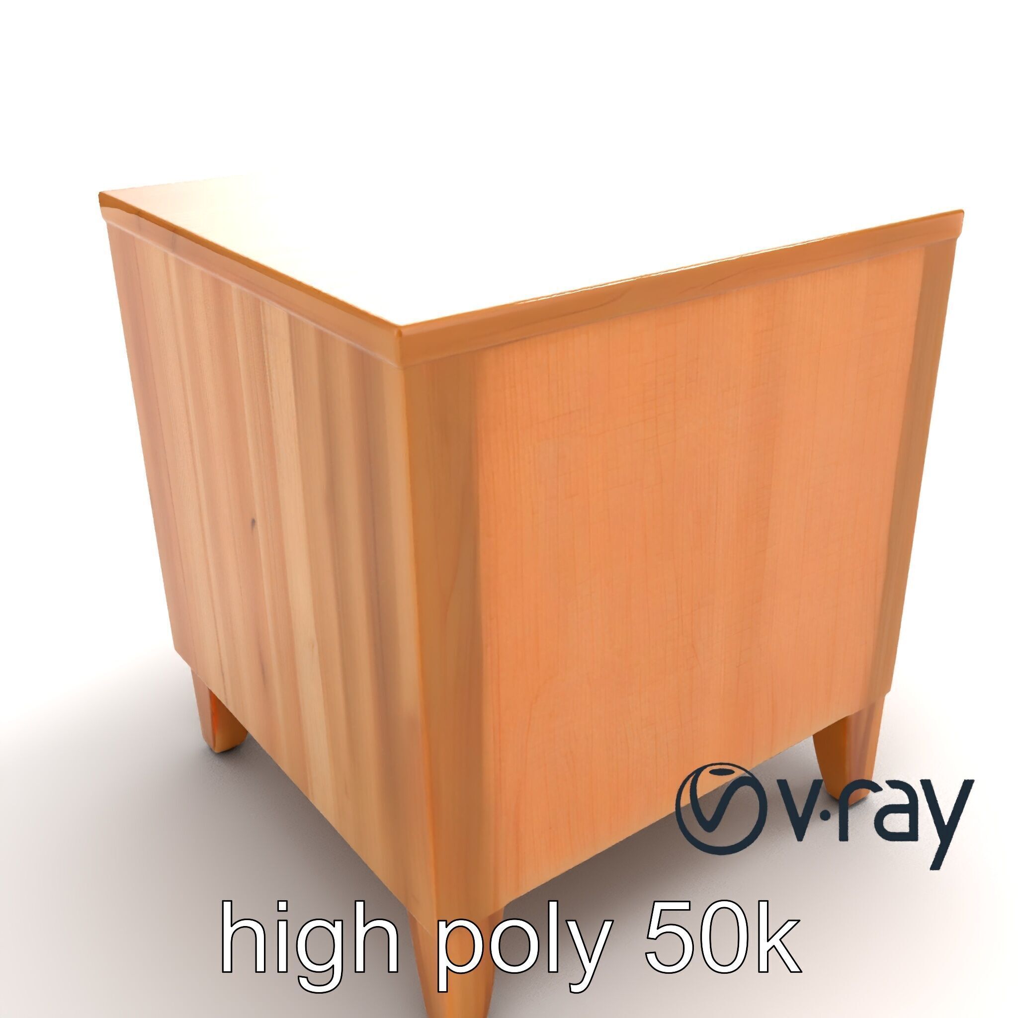 Modern Bedside Table with Drawers model pack Low-poly 3D model_11