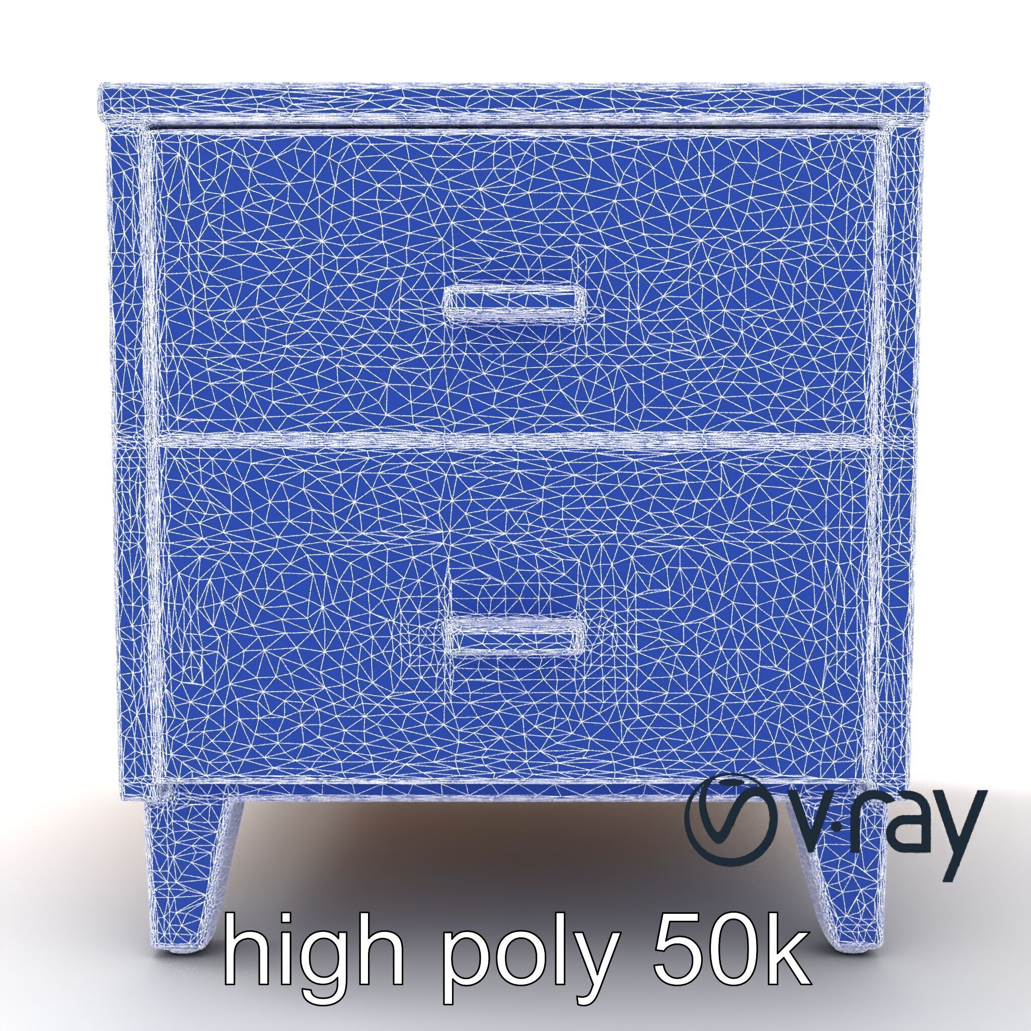Modern Bedside Table with Drawers model pack Low-poly 3D model_23