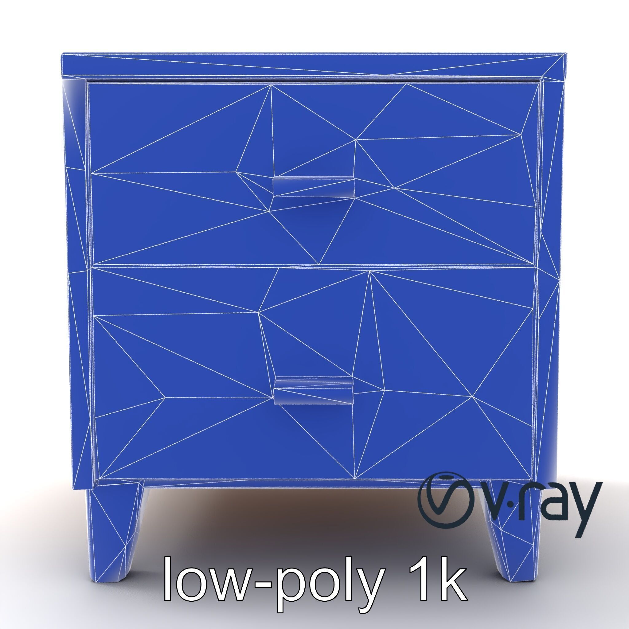 Modern Bedside Table with Drawers model pack Low-poly 3D model_30