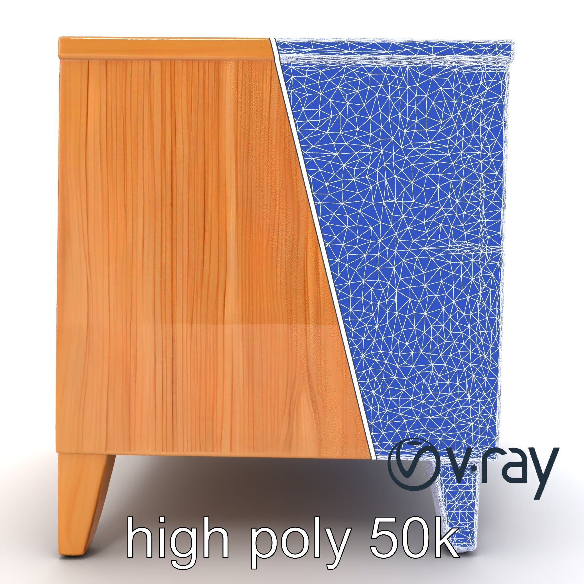 Modern Bedside Table with Drawers model pack Low-poly 3D model_36